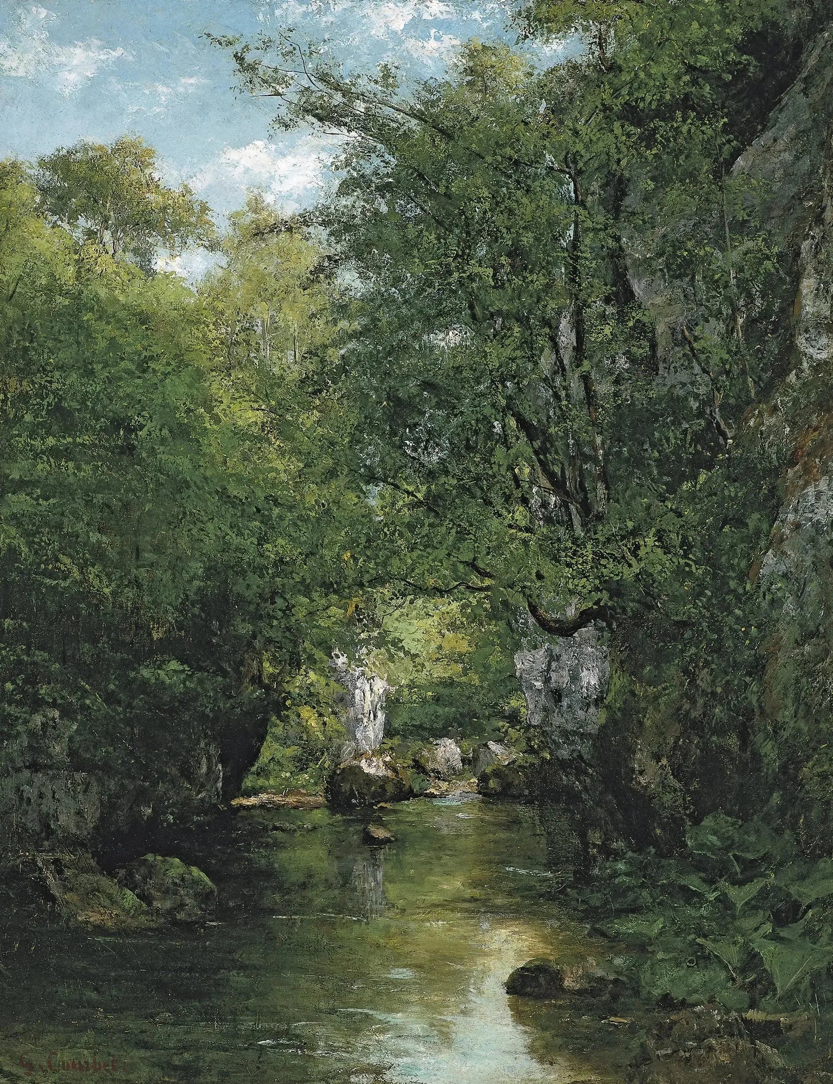 Le Ruisseau d'Eau, La Brème - Gustave Courbet image 1 copie peinte à la main à l’huile