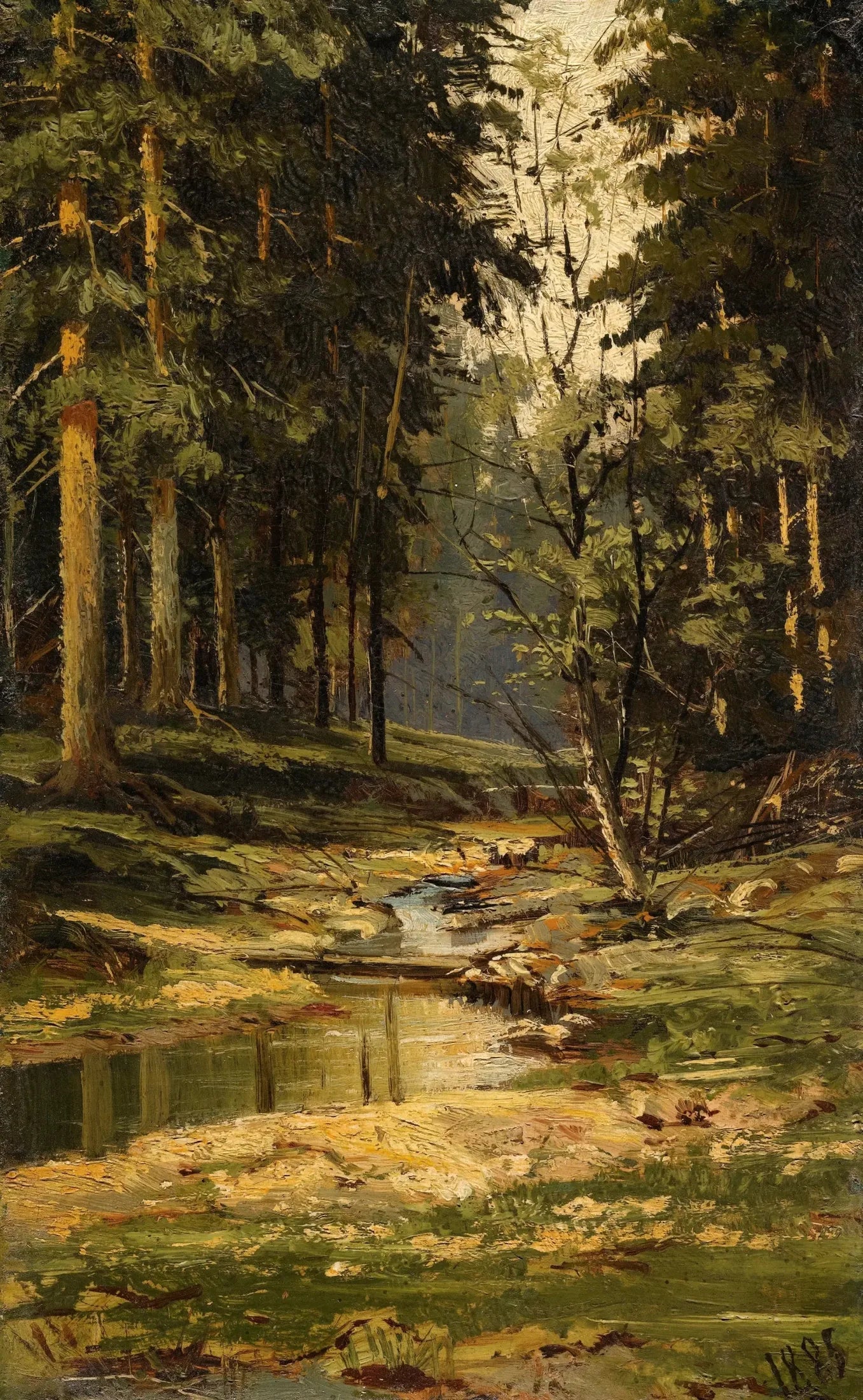 Le ruisseau de la forêt - Ivan Chichkine image 1 reproduction d’œuvre d’art à l’huile