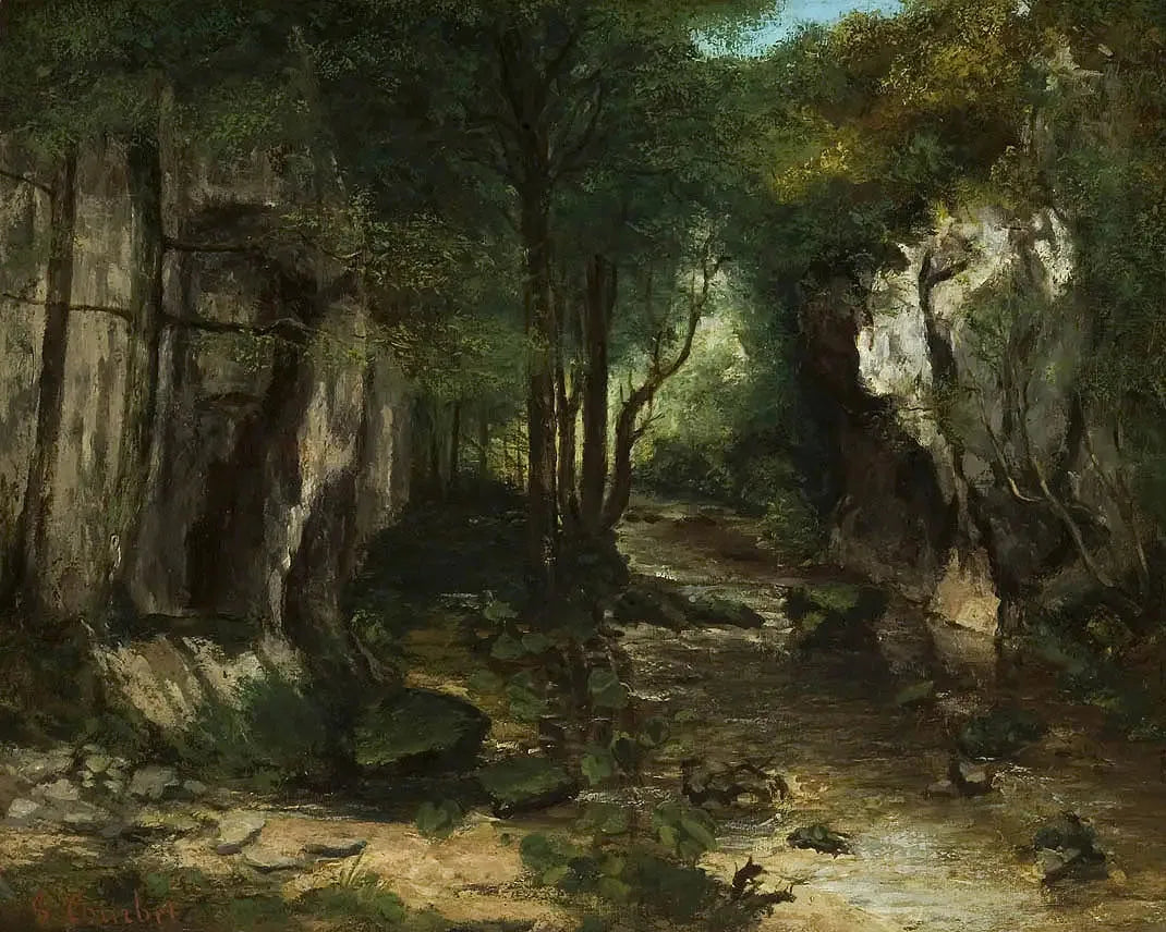 Le ruisseau du Puits noir - Gustave Courbet image 1 reproduction de peinture à l’huile