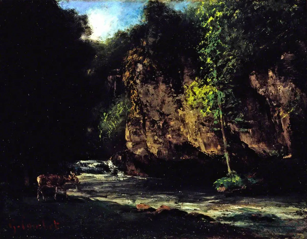 Le ruisseau - Gustave Courbet image 1 copie de tableau peinte à la main