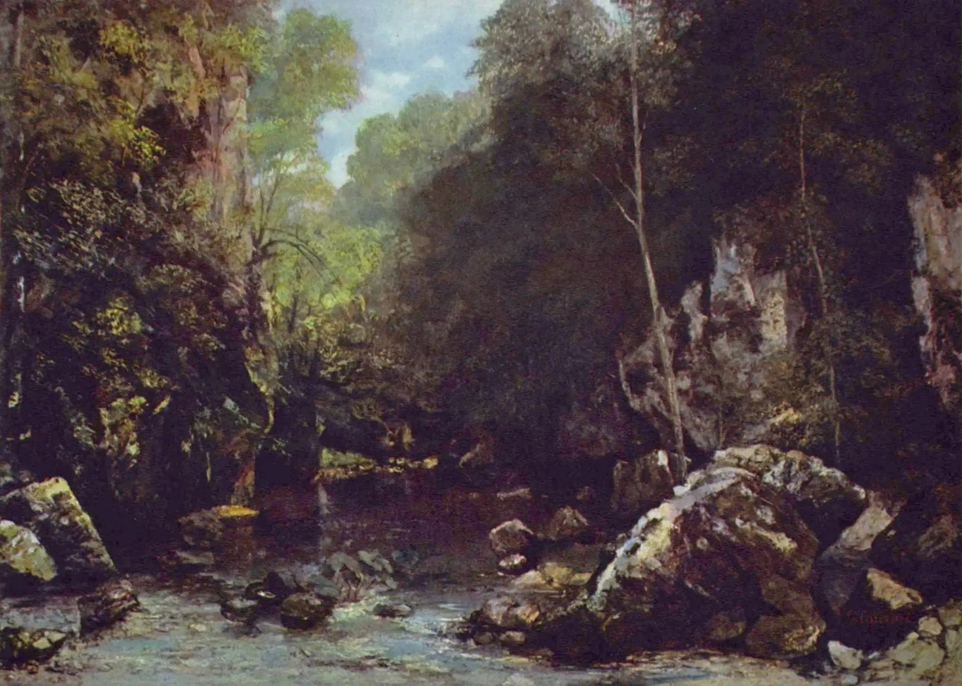 Le Ruisseau noir - Gustave Courbet image 1 reproduction artisanale de tableau