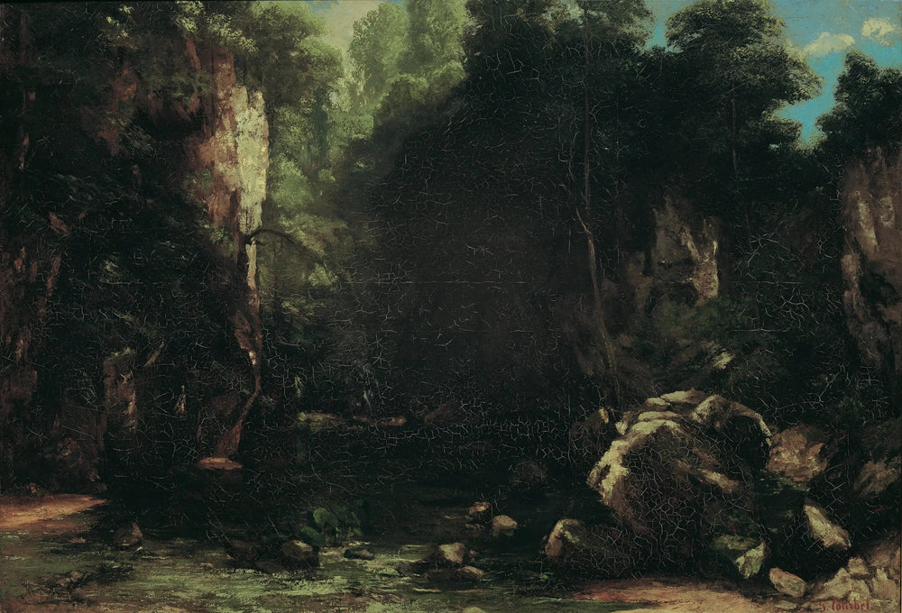 Le ruisseau ombragé - Gustave Courbet image 1 tableau peint à l’huile sur toile