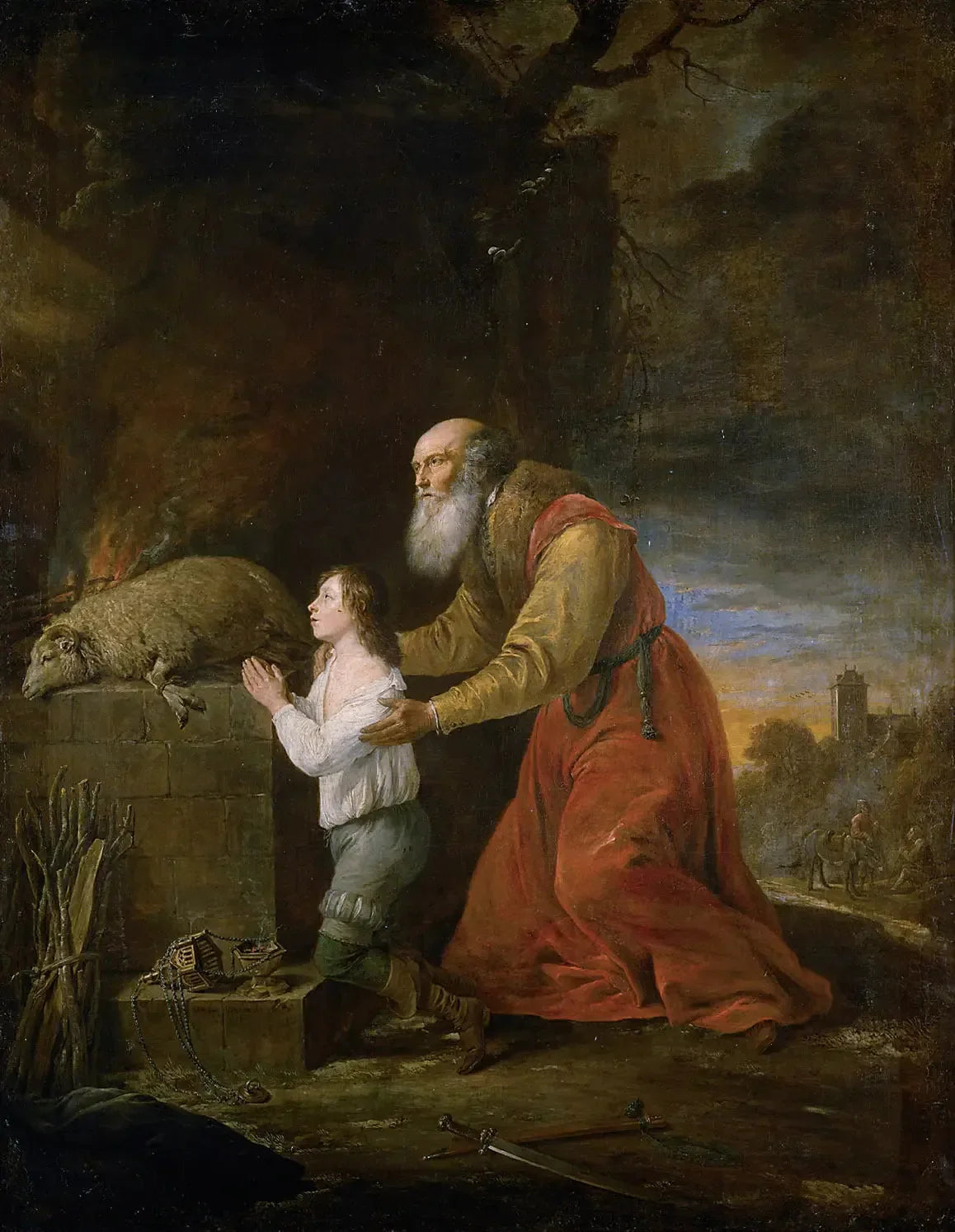 Le sacrifice d'Abraham - David Teniers le Jeune image 1 reproduction artisanale de tableau