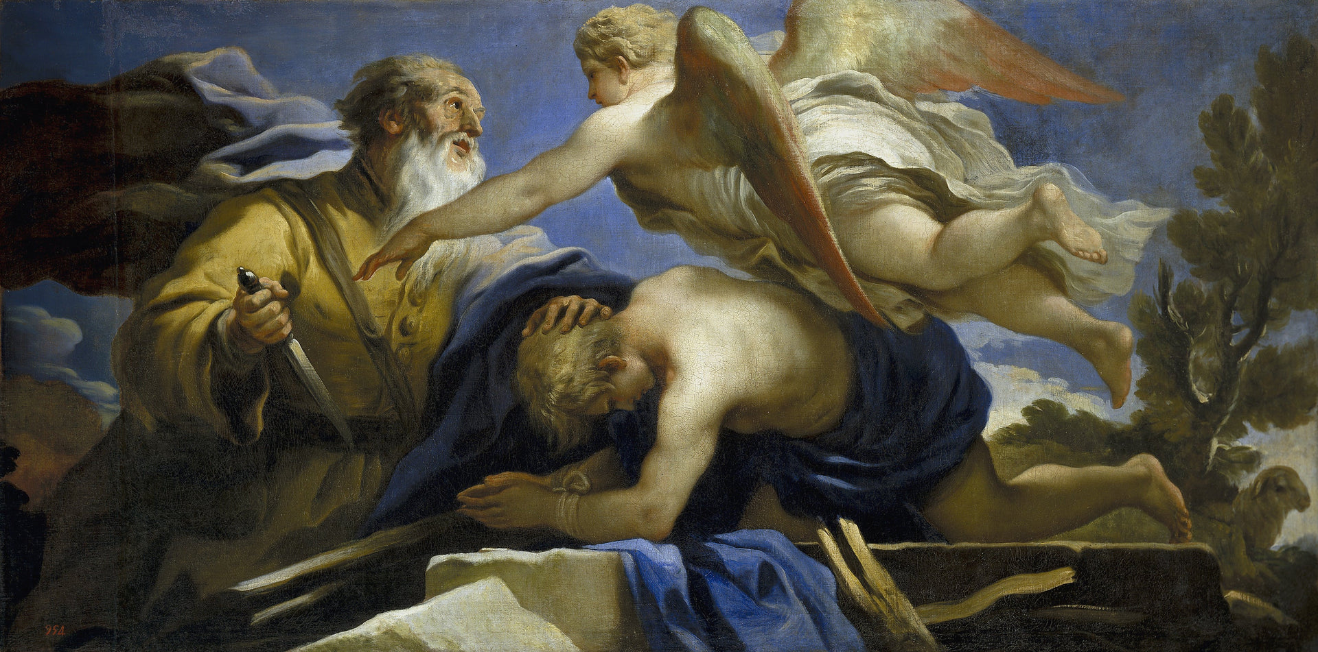 Le sacrifice d'Isaac - Luca Giordano image 1 reproduction de peinture à l’huile