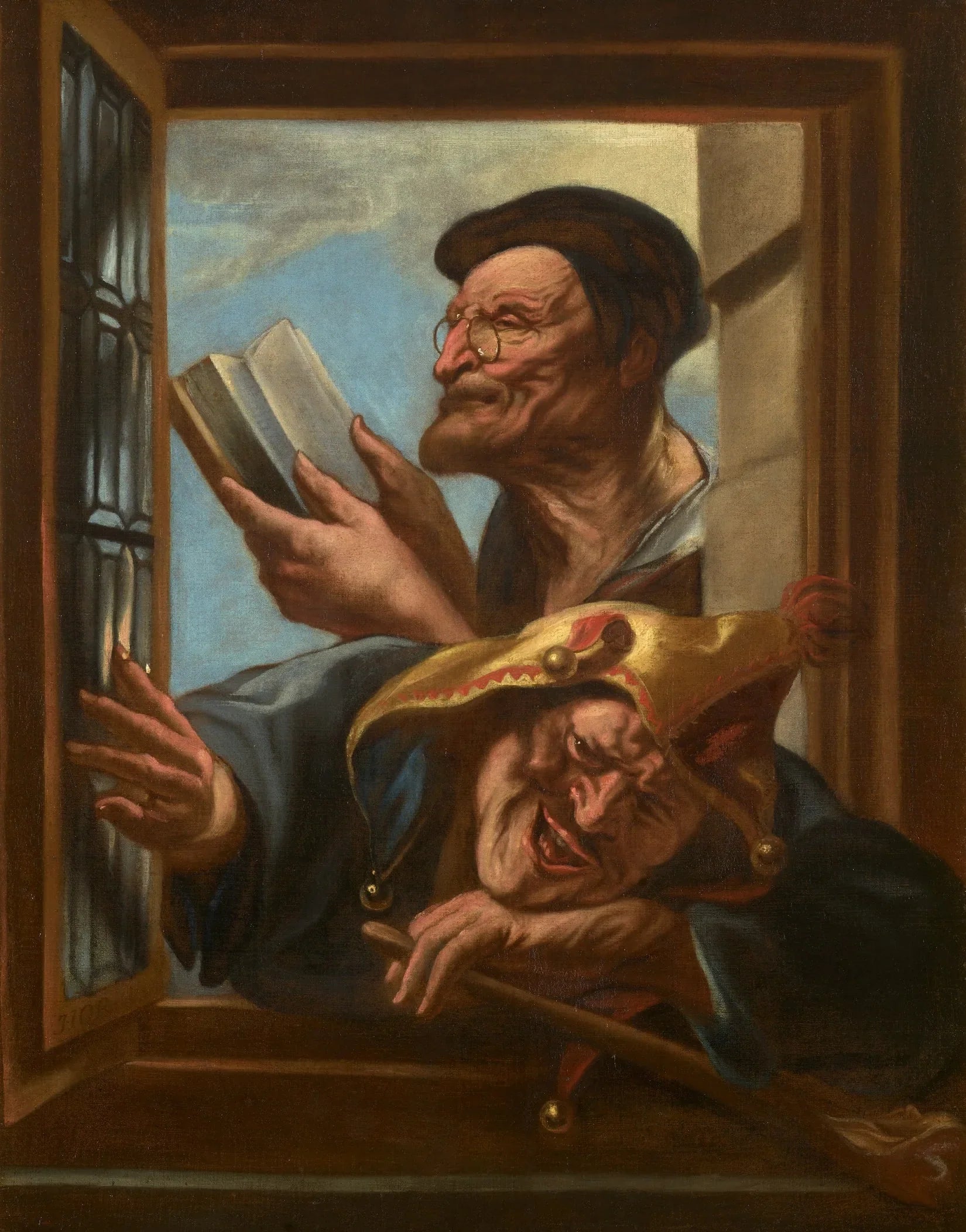 Le sage et le bouffon - Jacob Jordaens image 1 tableau peint à l’huile sur toile