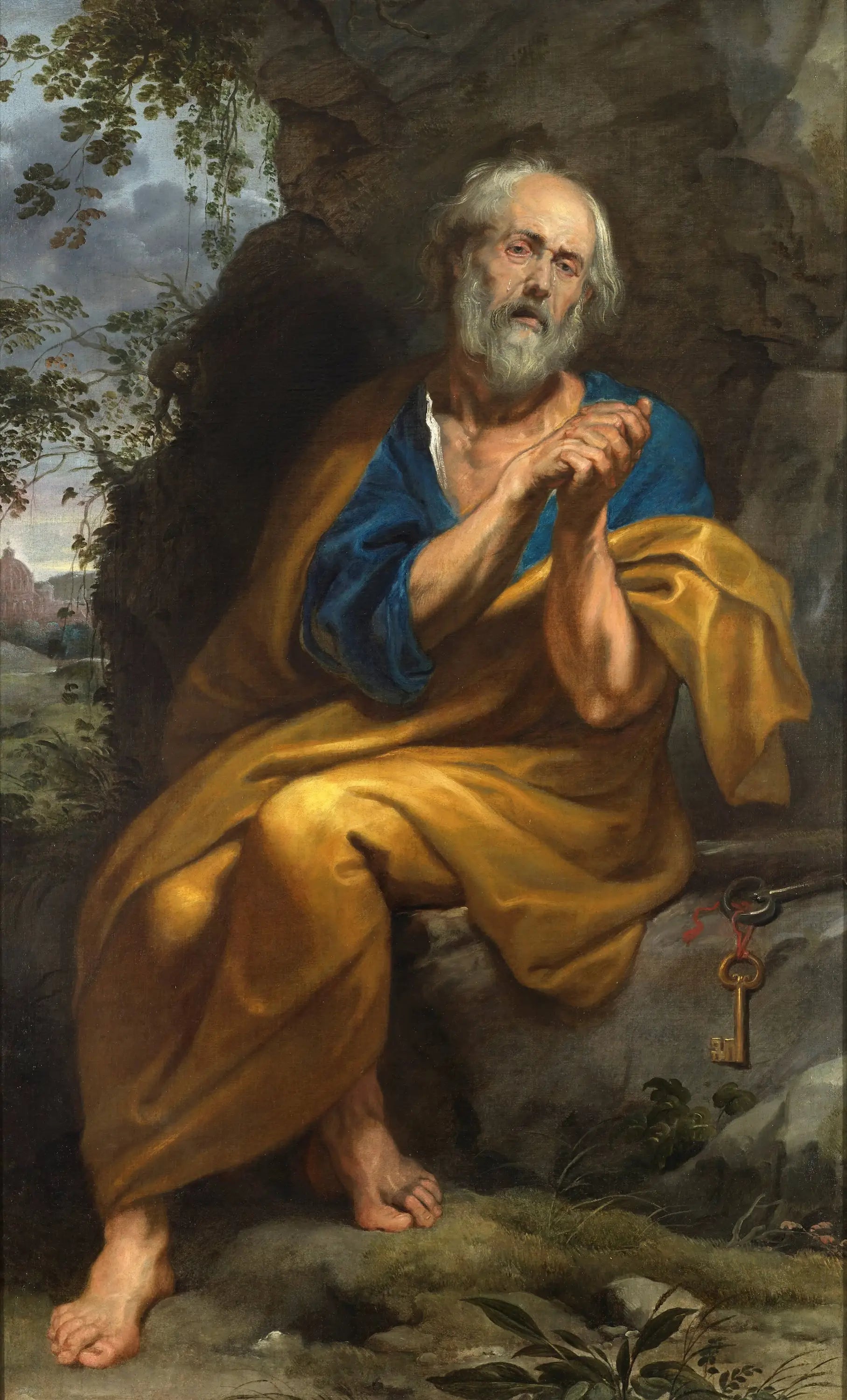 Le Saint Pierre pénitent - Antoine van Dyck image 1 copie peinte à la main à l’huile