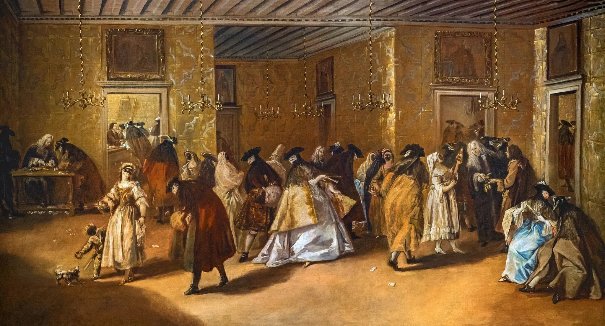 Le salon privé (casino) du palais Dandolo de San Moisè - Francesco Guardi image 1 reproduction d’œuvre d’art à l’huile