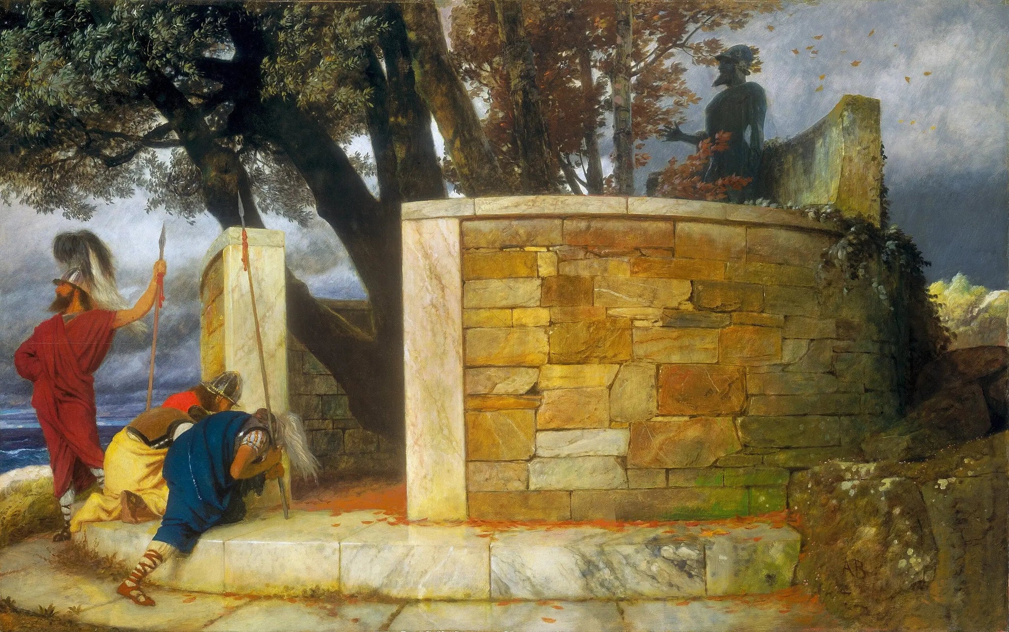 Le sanctuaire d'Hercule - Arnold Böcklin image 1 copie peinte à la main à l’huile