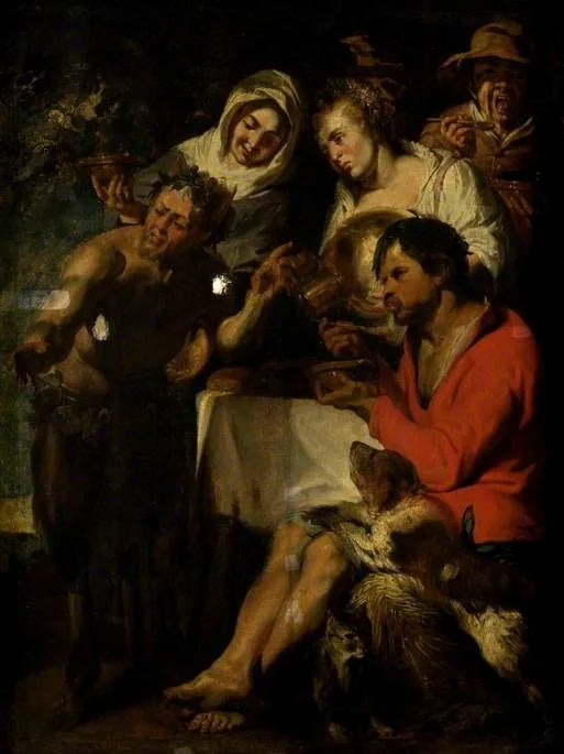 Le Satyre et le Paysan - Jacob Jordaens image 1 copie peinte à la main à l’huile