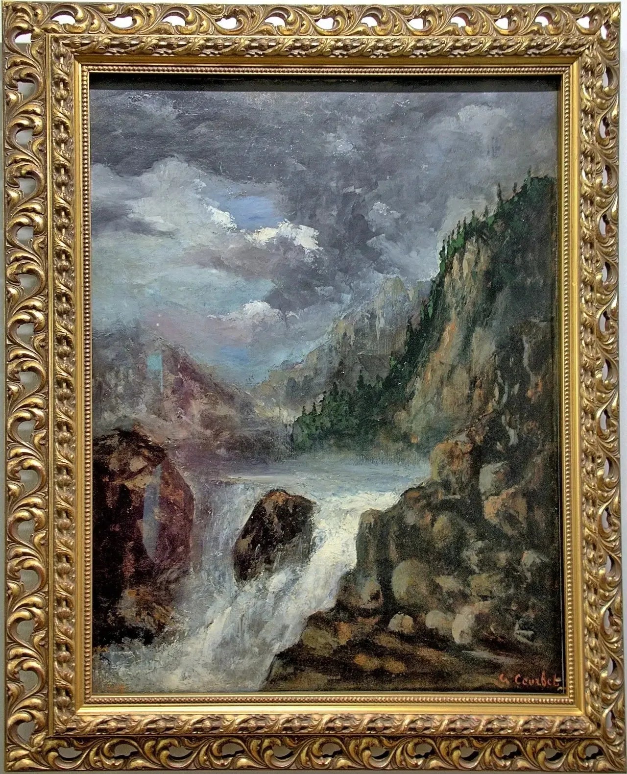 Le Saut du Doubs - Gustave Courbet image 1 tableau peint à l’huile sur toile
