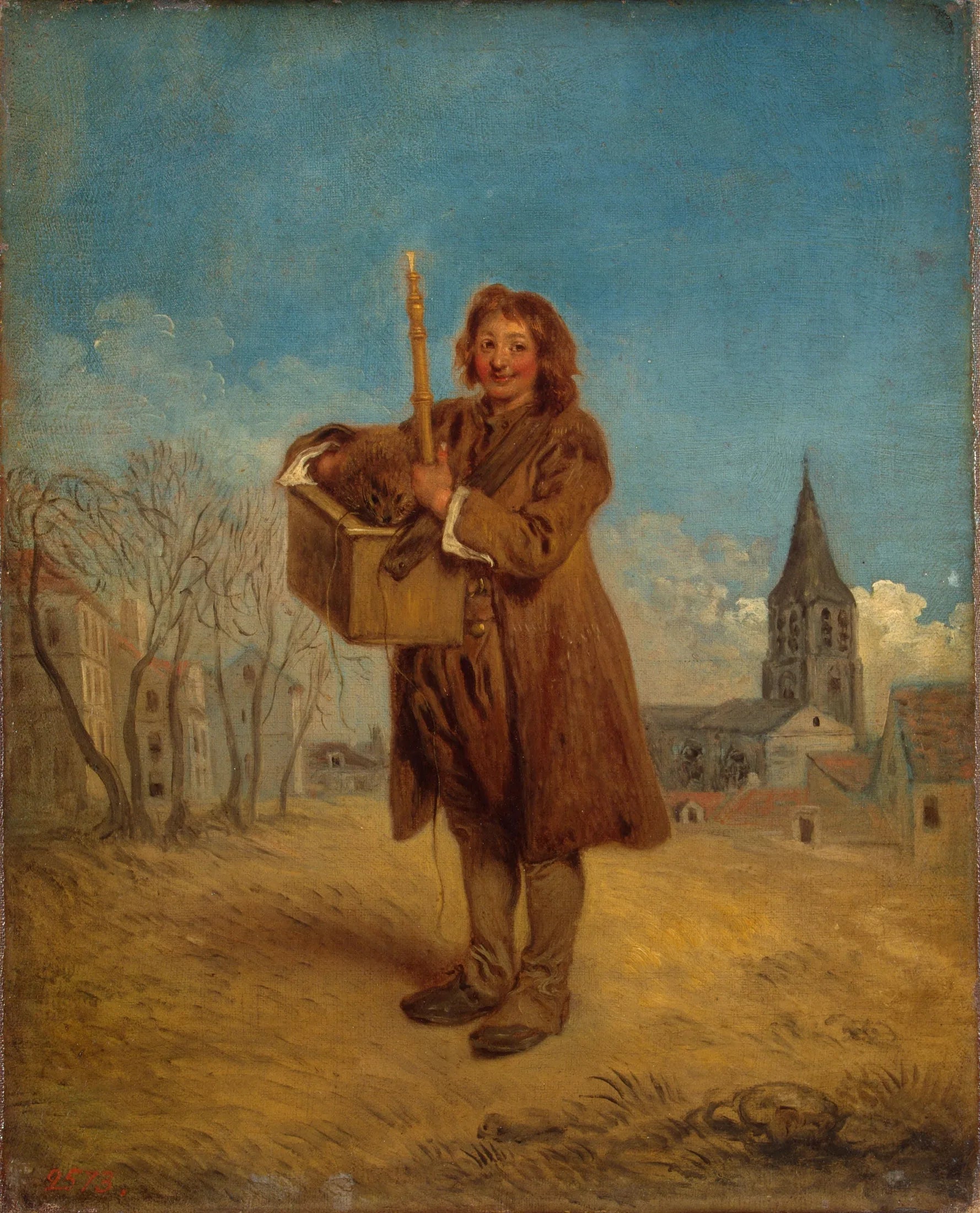 Le Savoyard et la Marmotte - Antoine Watteau image 1 copie peinte à la main à l’huile