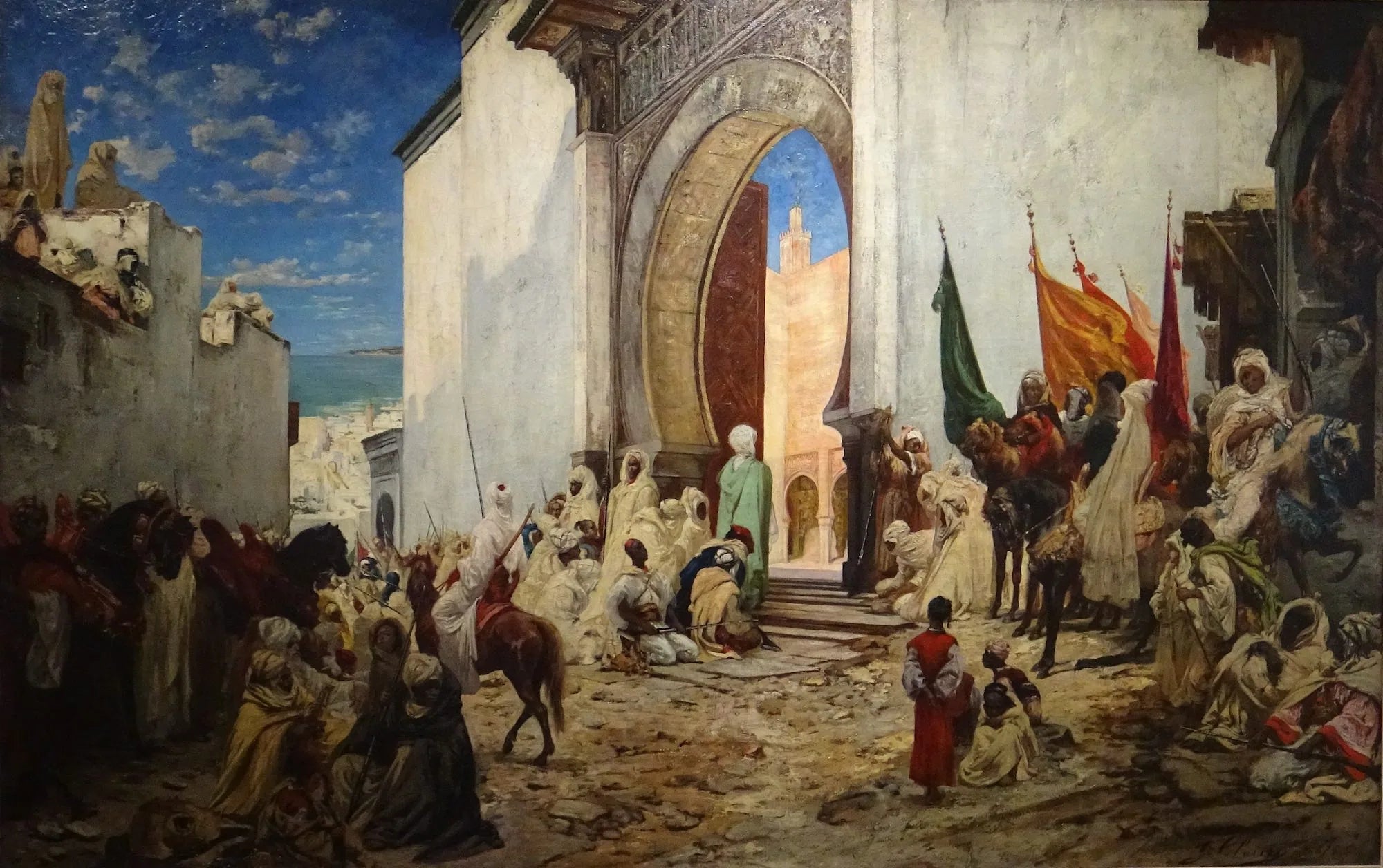 Le schérif de Oussan (Maroc) entre à la mosquée - Georges Clairin image 1 reproduction de peinture à l’huile