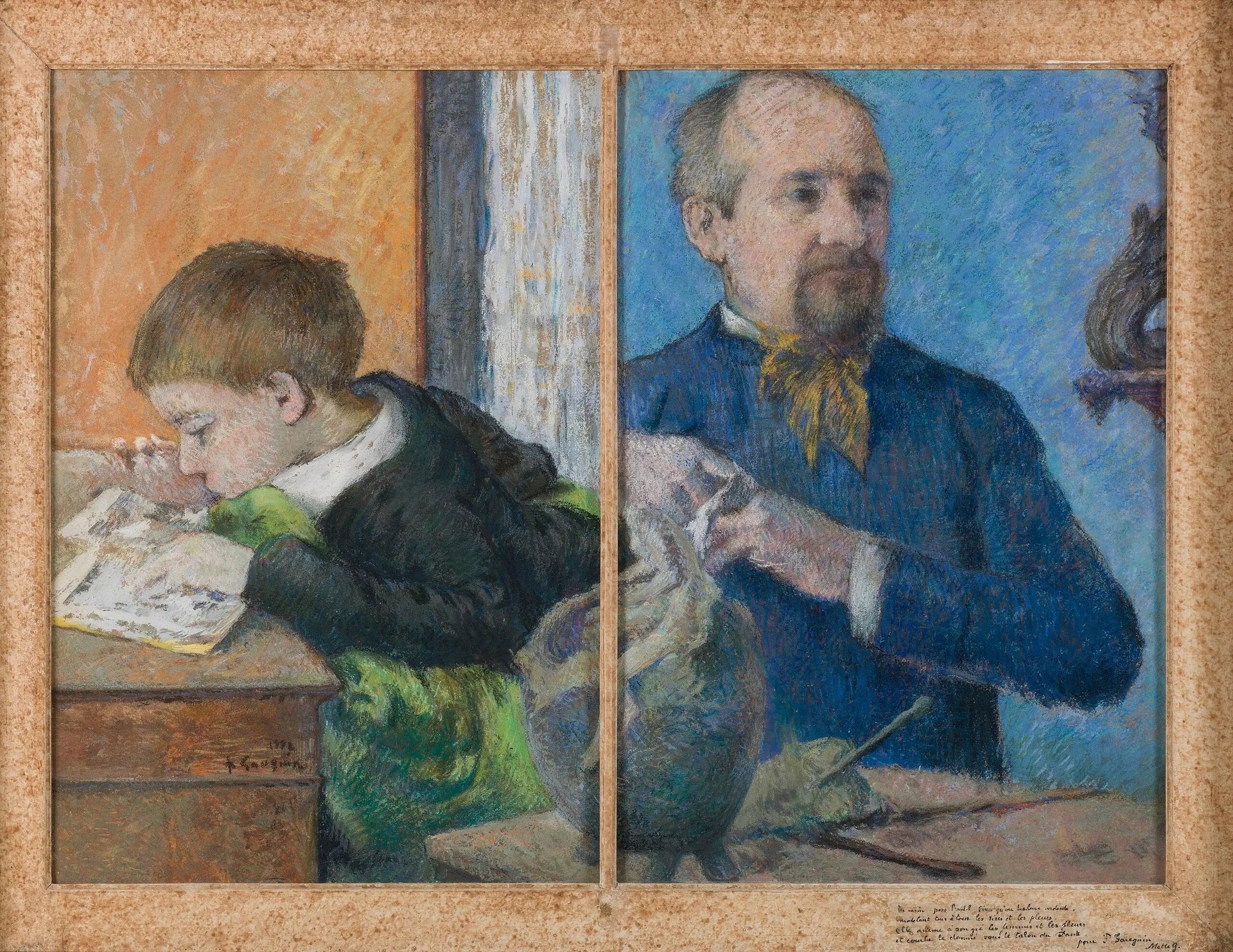 Le Sculpteur Jean Paul Aubé (1837-1916) et son fils, Emile - Paul Gauguin image 1 reproduction réalisée par Alpha Reproduction