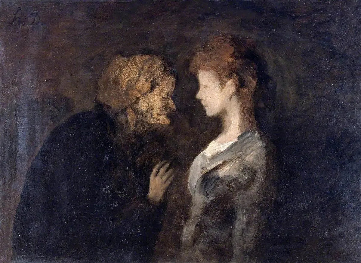 Le secret - Honoré Daumier image 1 reproduction artisanale de tableau