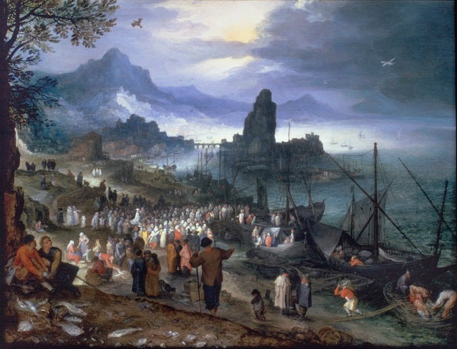 Le Sermon sur la mer de Galilée - Jan Brueghel l'Ancien image 1 reproduction de peinture à l’huile