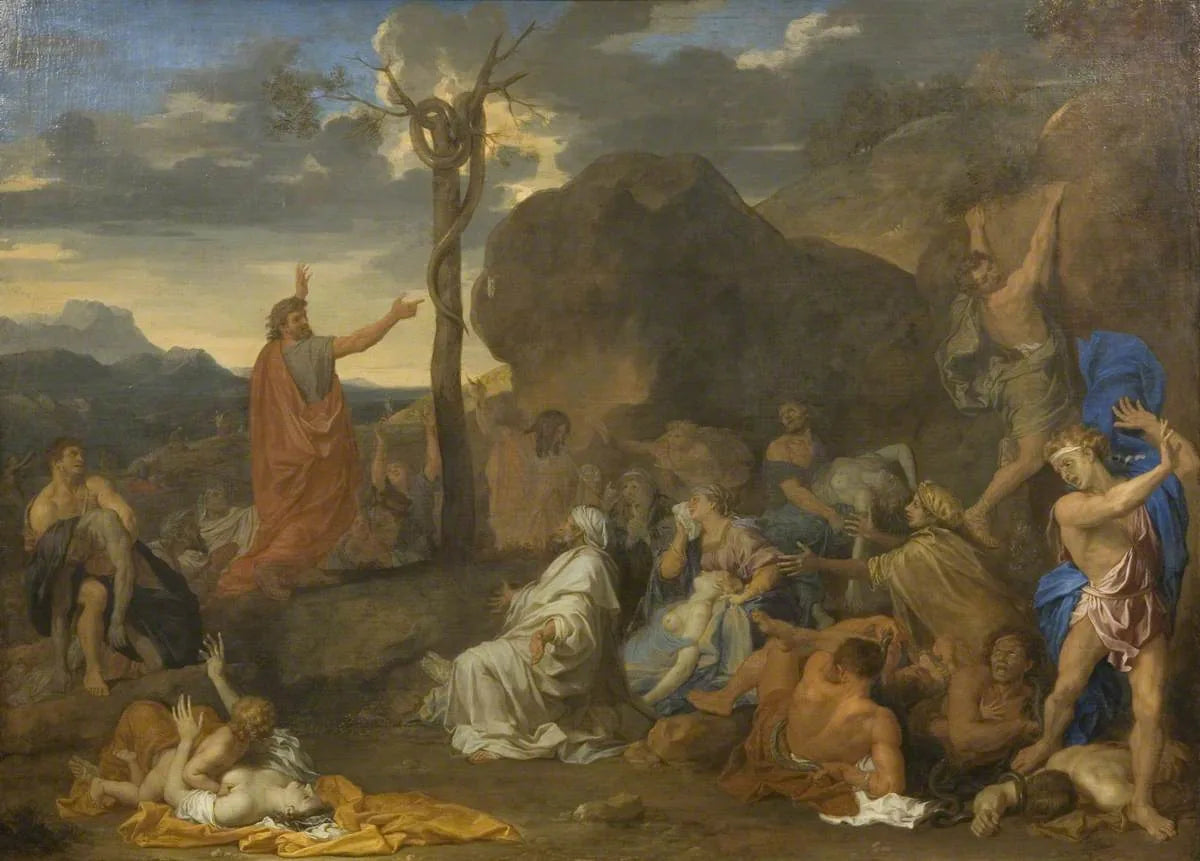Le serpent d'airain - Charles Le Brun image 1 reproduction de peinture à l’huile