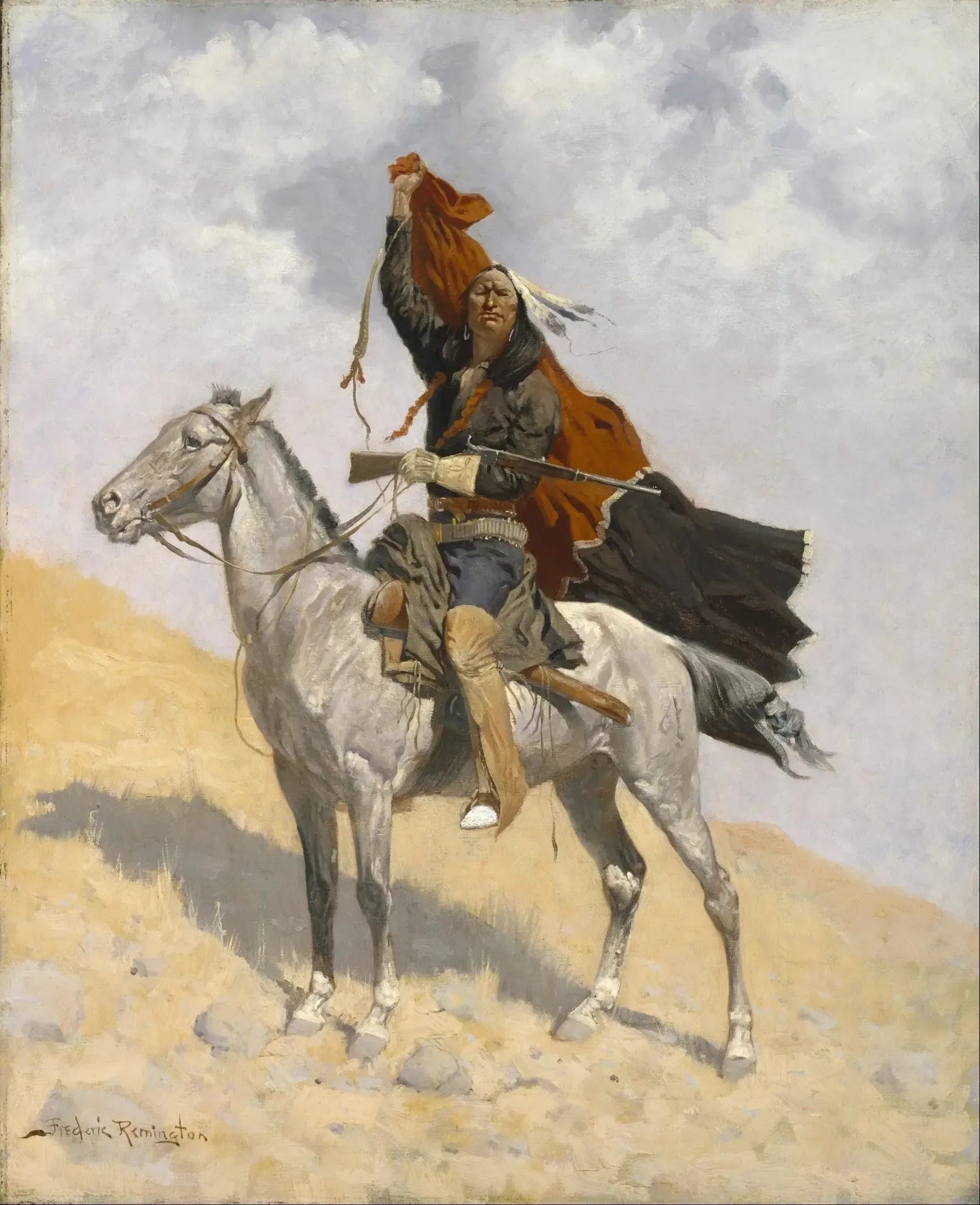 Le signal de la couverture - Frederic Remington image 1 copie de tableau peinte à la main