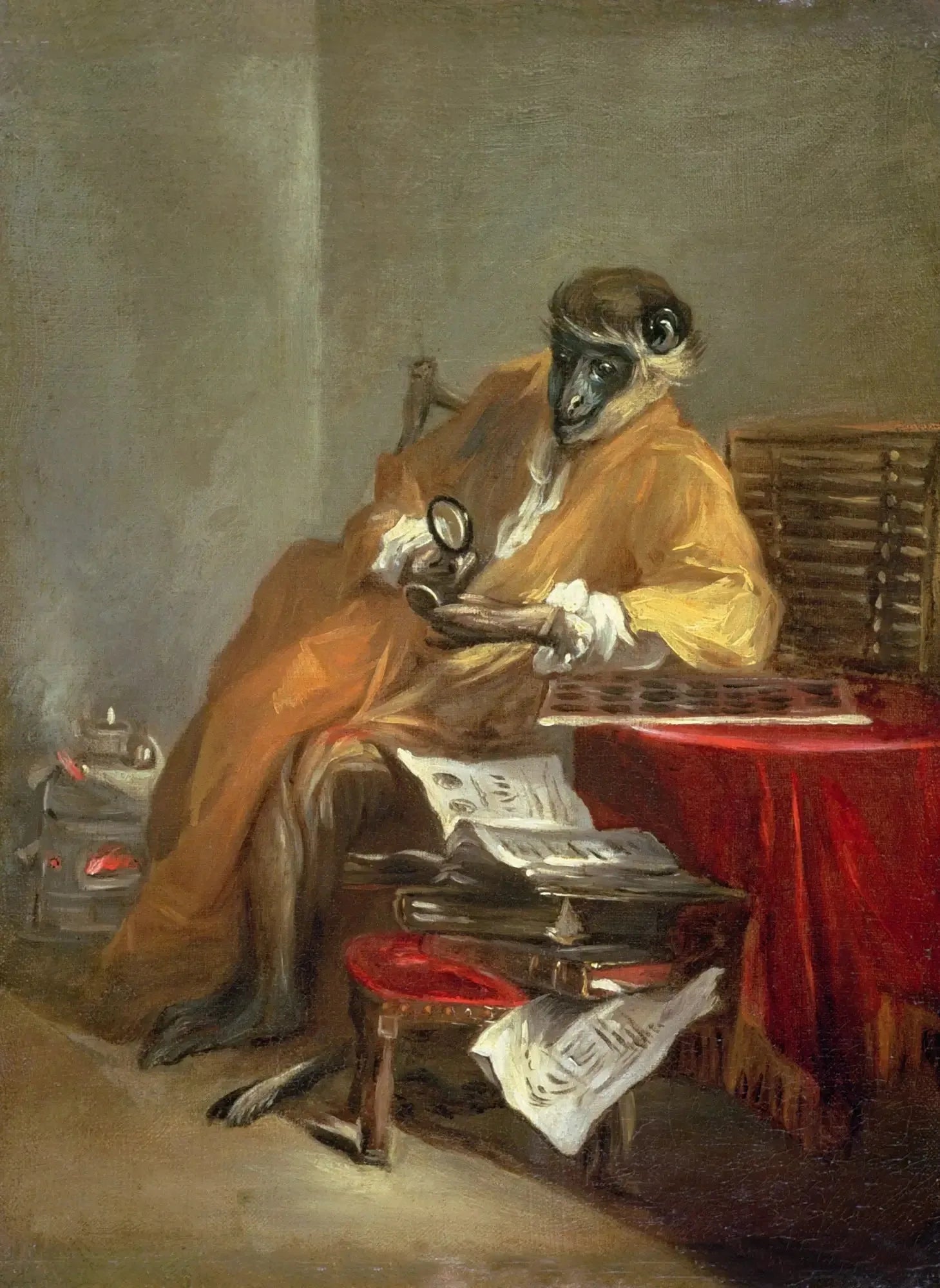 Le Singe Antiquaire - Jean Siméon Chardin image 1 reproduction réalisée par Alpha Reproduction