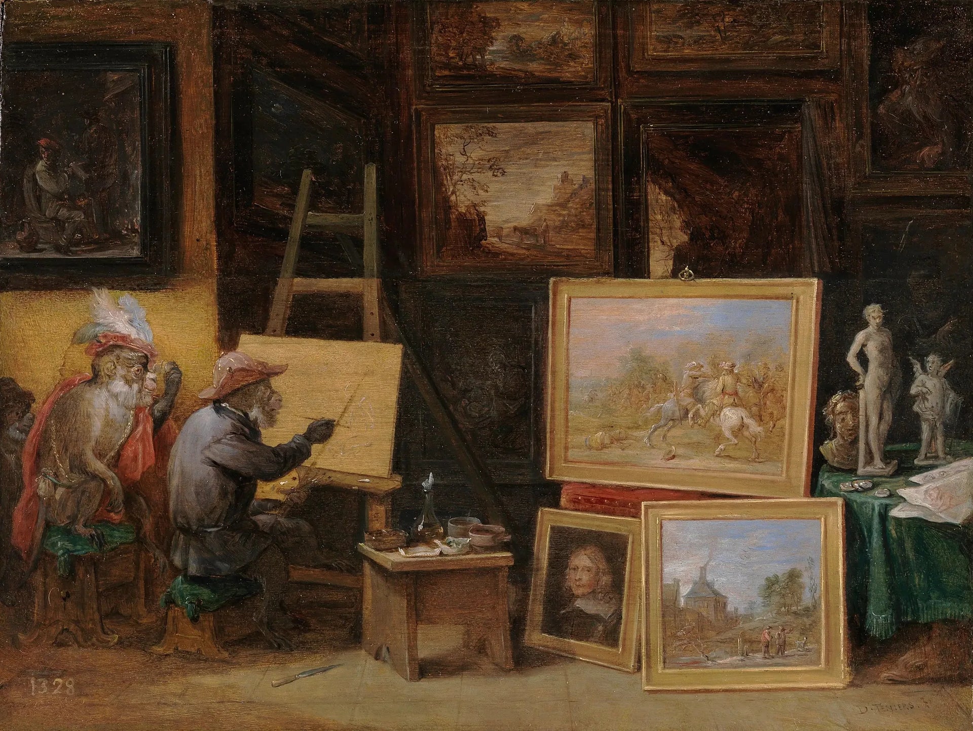 Le Singe peintre - David Teniers le Jeune image 1 reproduction réalisée par Alpha Reproduction