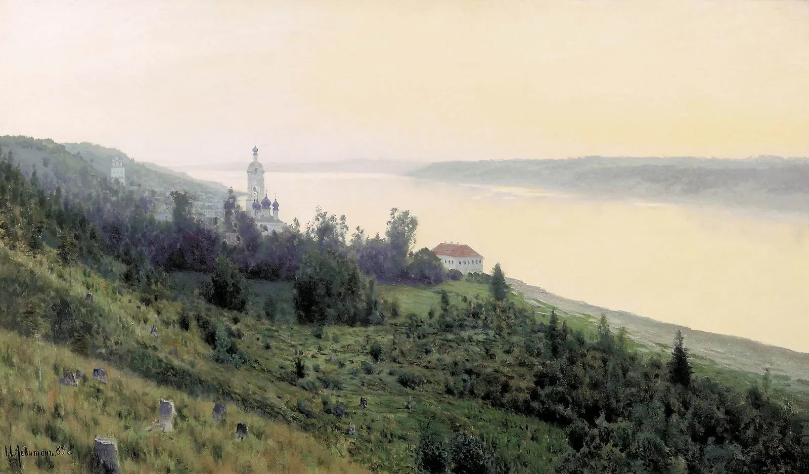 Le Soir. Plios doré - Isaac Levitan image 1 reproduction de peinture à l’huile