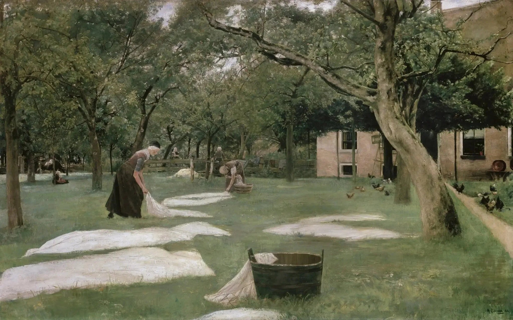 Le sol blanchissant - Max Liebermann image 1 tableau peint à l’huile sur toile