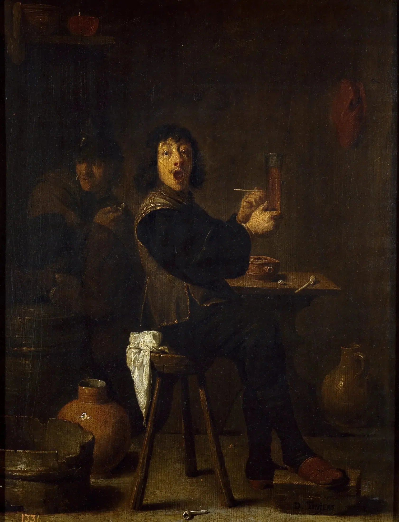Le soldat joyeux - David Teniers le Jeune image 1 copie de tableau peinte à la main