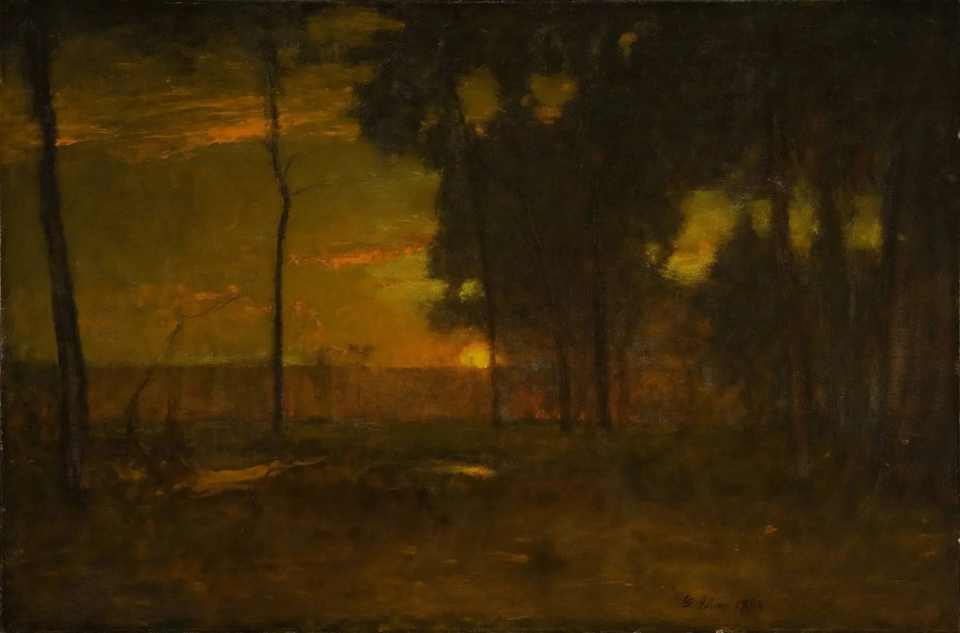 Le soleil éclatant - George Inness image 1 reproduction d’œuvre d’art à l’huile
