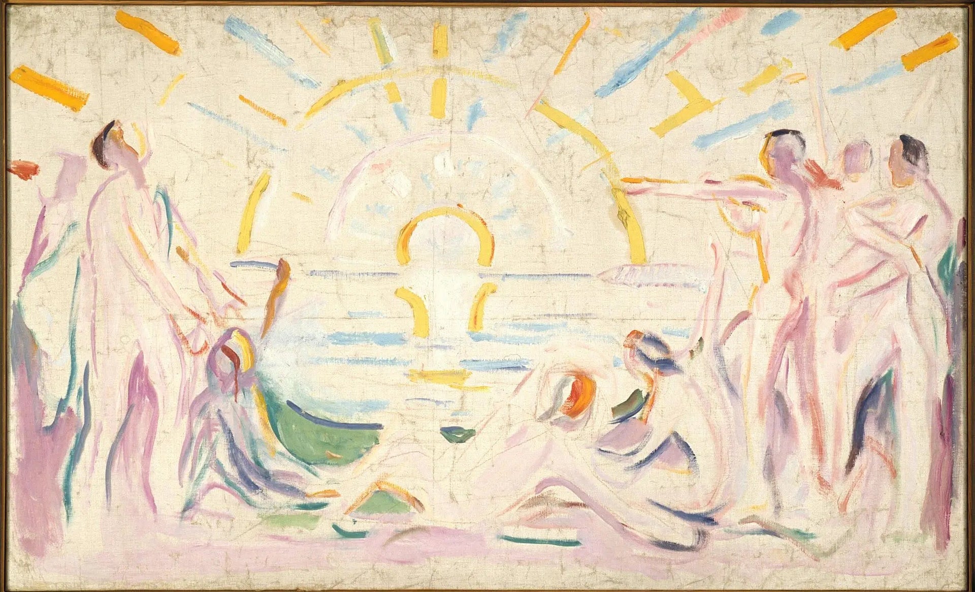 Le Soleil et le Réveil des hommes nus - Edvard Munch image 1 reproduction réalisée par Alpha Reproduction