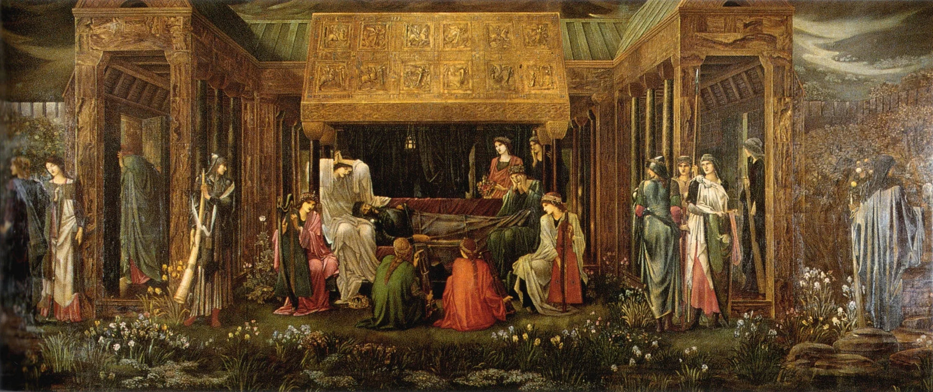 Le Sommeil d'Arthur à Avalon - Edward Burne-Jones image 1 reproduction de peinture à l’huile