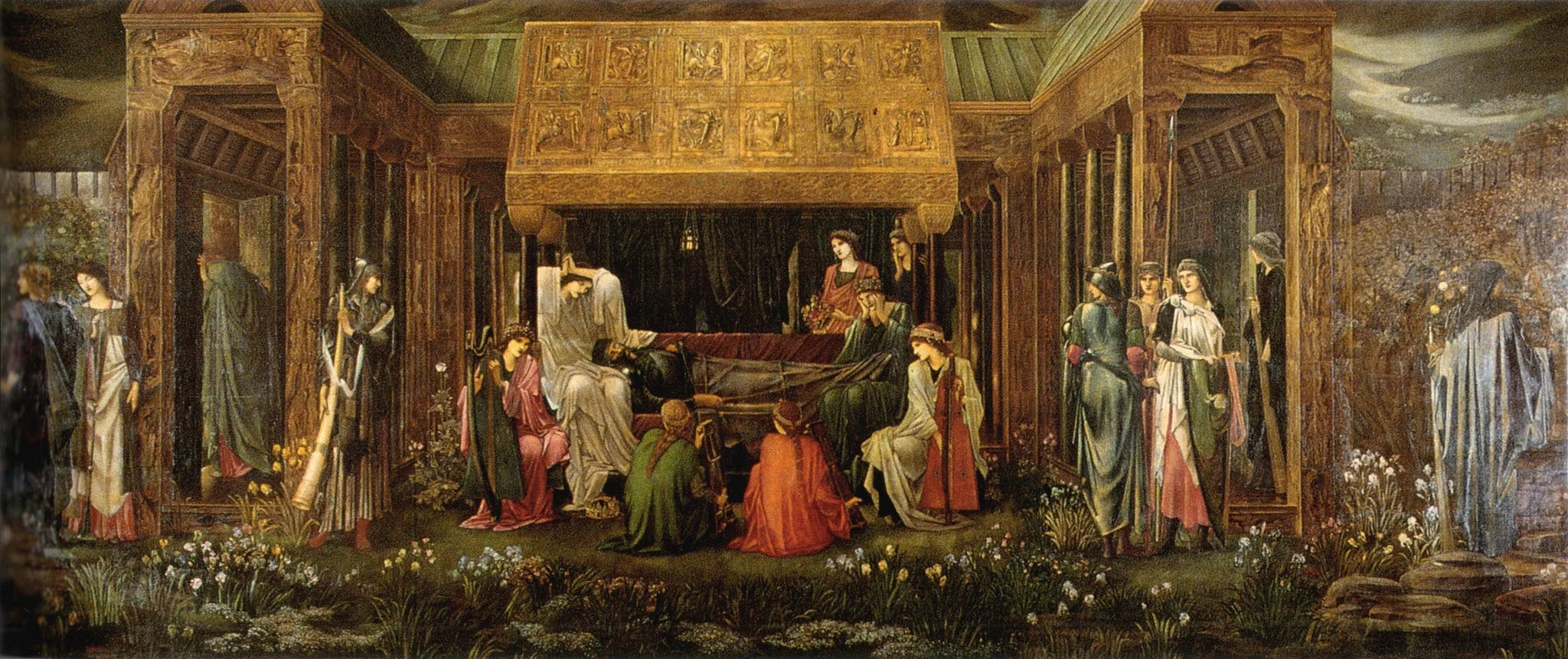 Le Sommeil d'Arthur à Avalon - Edward Burne-Jones image 1 reproduction de peinture à l’huile