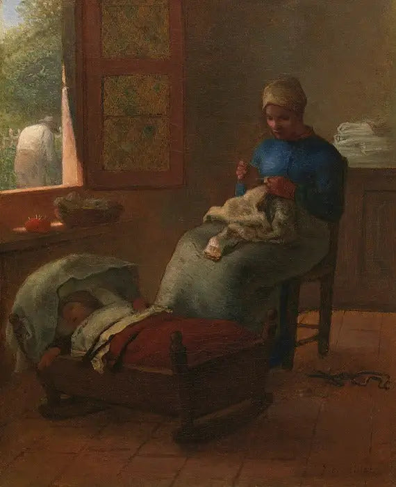 Le sommeil du bébé - Jean-François Millet image 1 copie de tableau peinte à la main