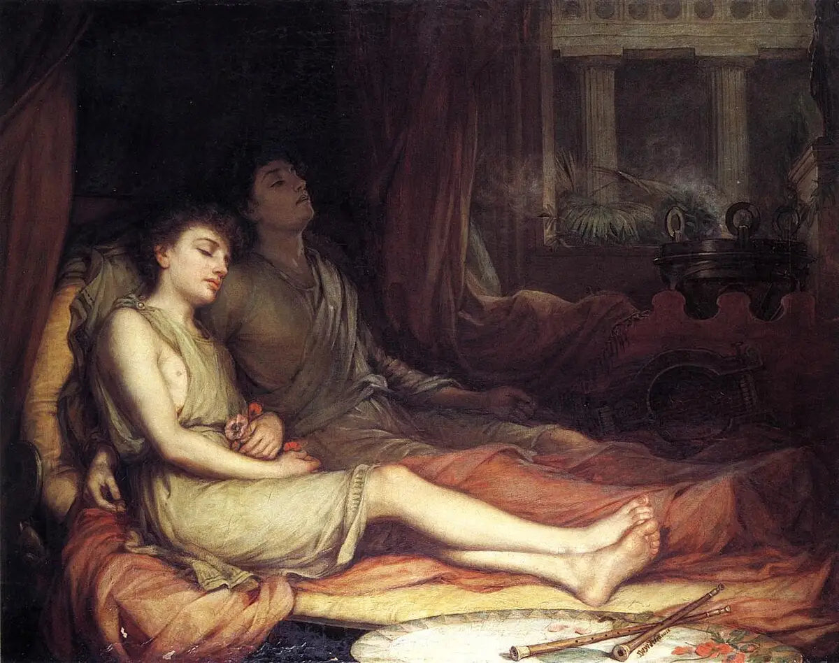 Le sommeil et la mort de son demi-frère - John William Waterhouse image 1 copie peinte à la main à l’huile