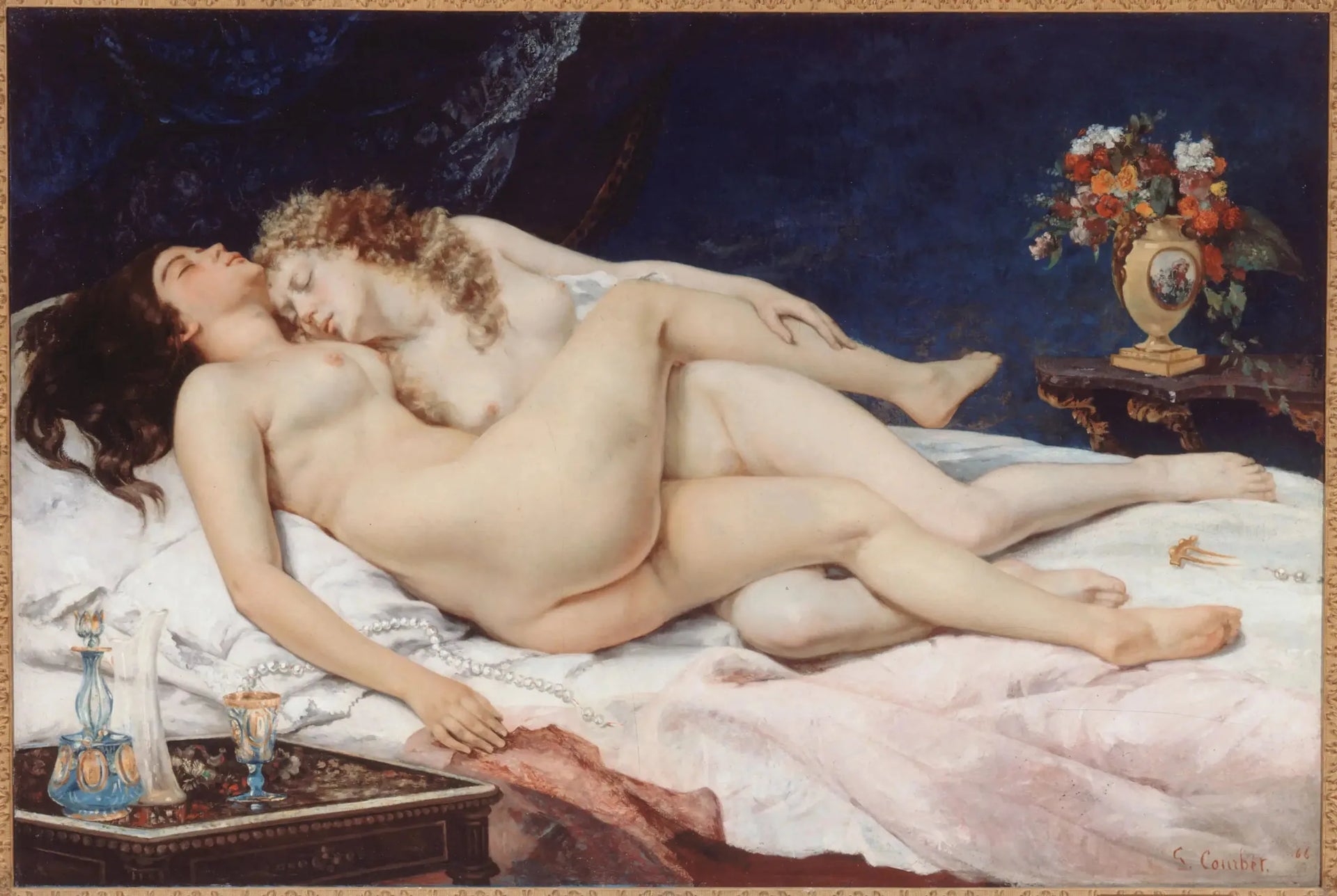 Le Sommeil - Gustave Courbet image 1 copie de tableau peinte à la main