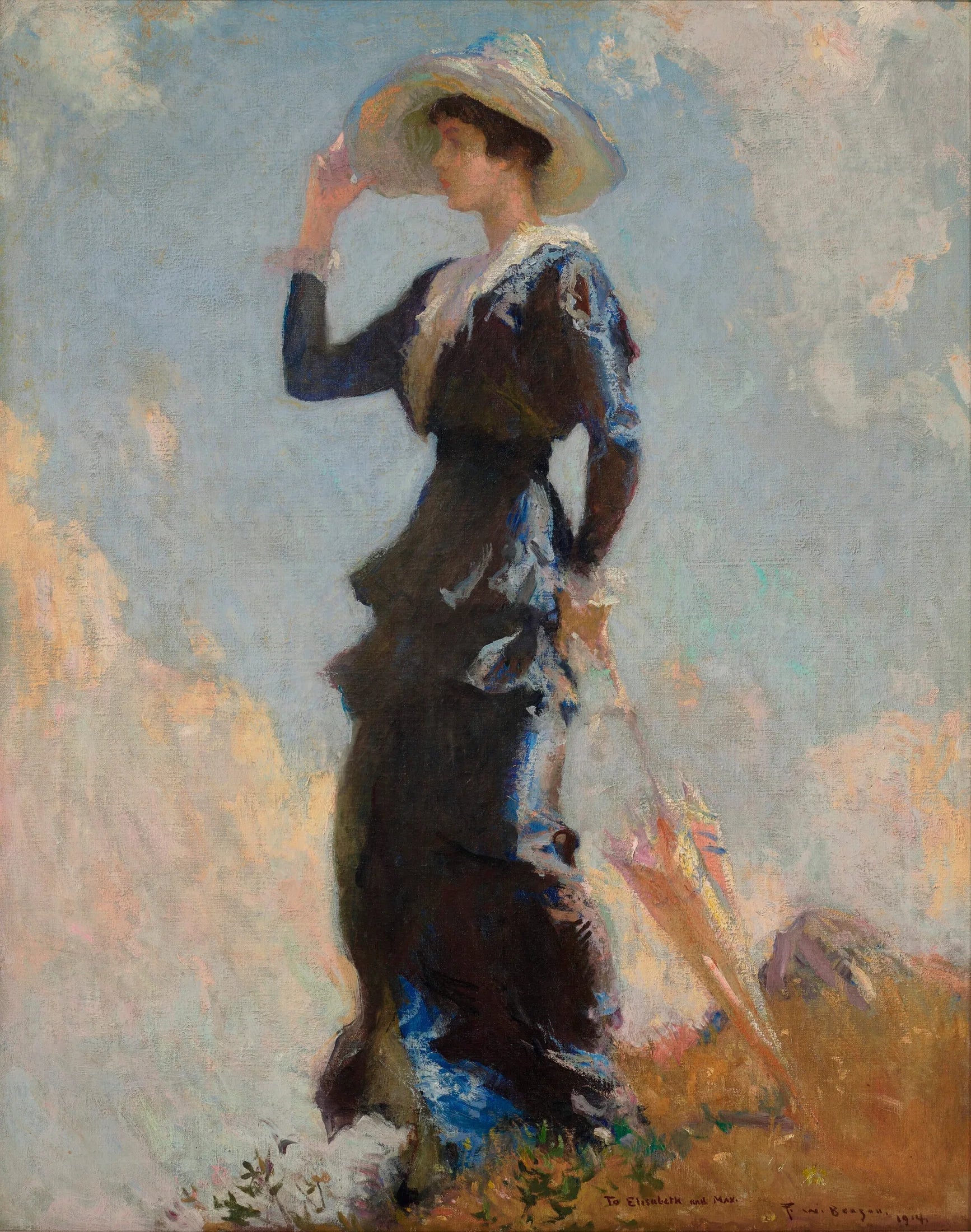 Le sommet de la colline - Frank Weston Benson image 1 tableau peint à l’huile sur toile