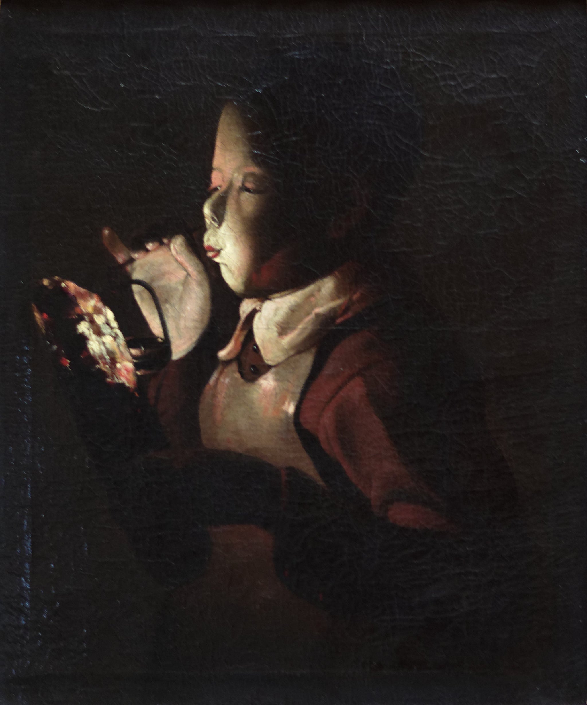 Le Souffleur à la lampe - Georges de La Tour image 1 copie peinte à la main à l’huile