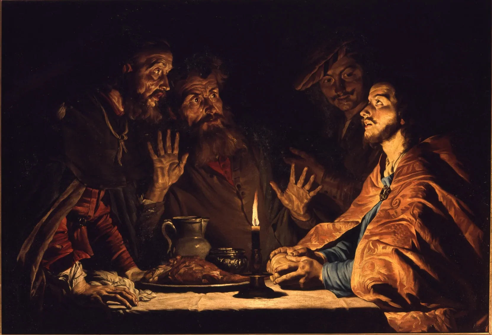 Le souper d'Emmaüs - Gerrit van Honthorst image 1 reproduction de peinture à l’huile