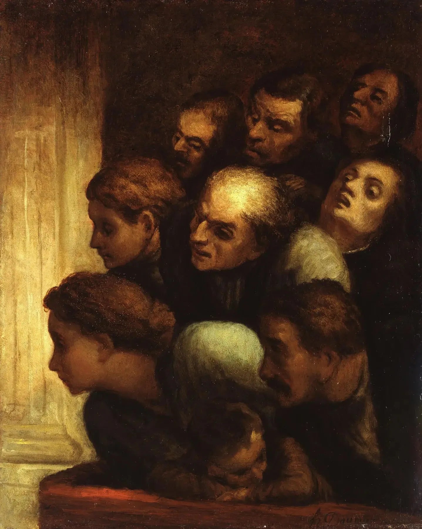Le Spectacle gratuit - Honoré Daumier image 1 copie peinte à la main à l’huile