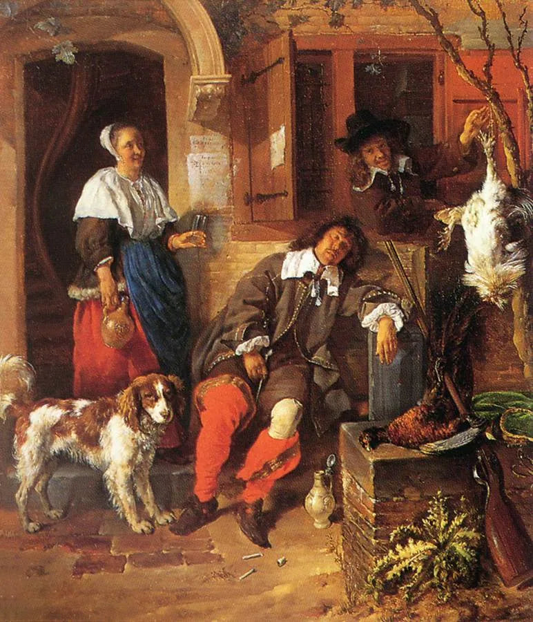 Le sportif endormi - Gabriel Metsu image 1 tableau peint à l’huile sur toile