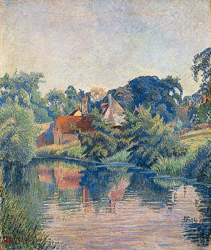 Le Stour, Stratford St Mary, Colchester - Lucien Pissarro image 1 tableau peint à l’huile sur toile