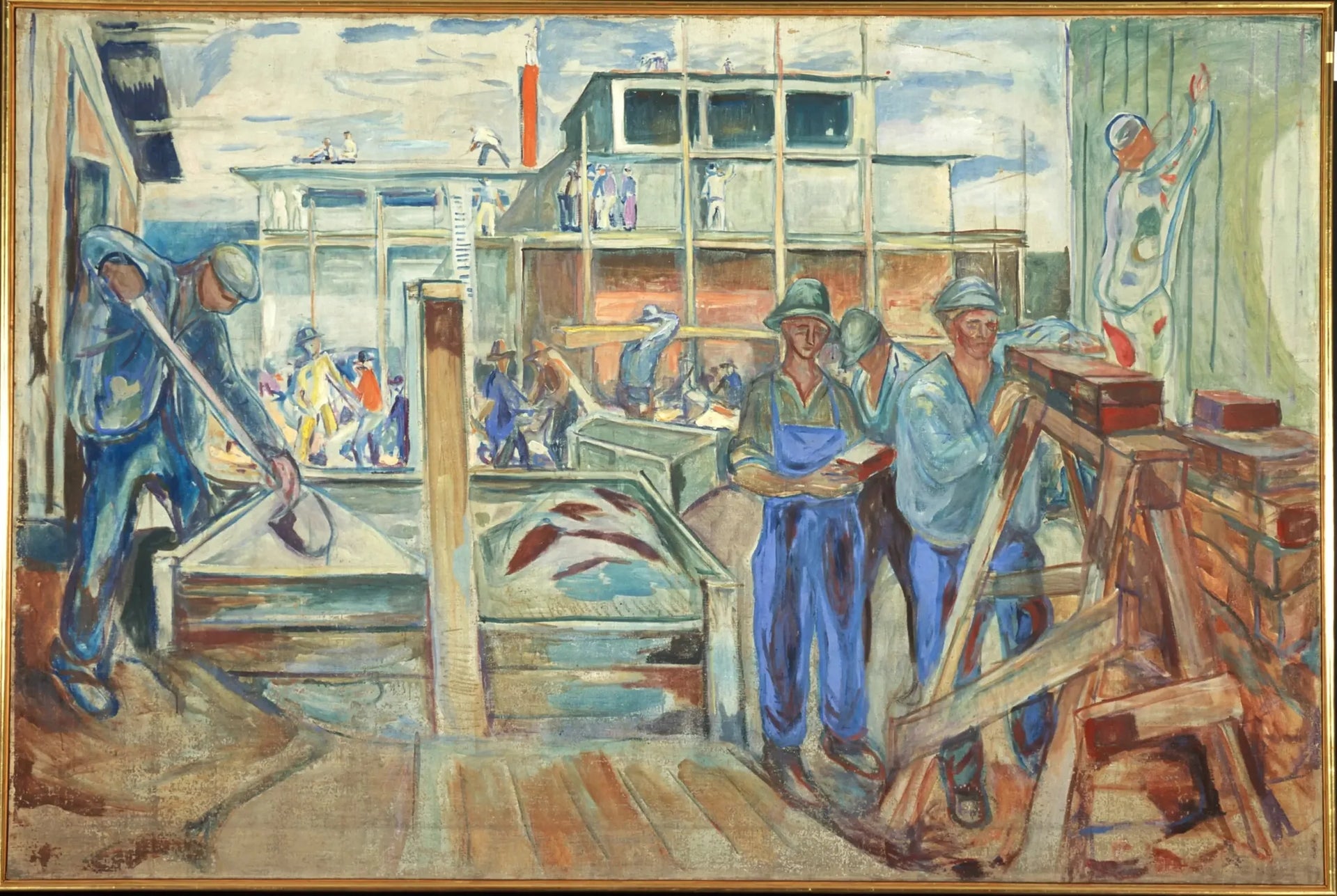 Le Studio d'hiver en construction - Edvard Munch image 1 reproduction artisanale de tableau