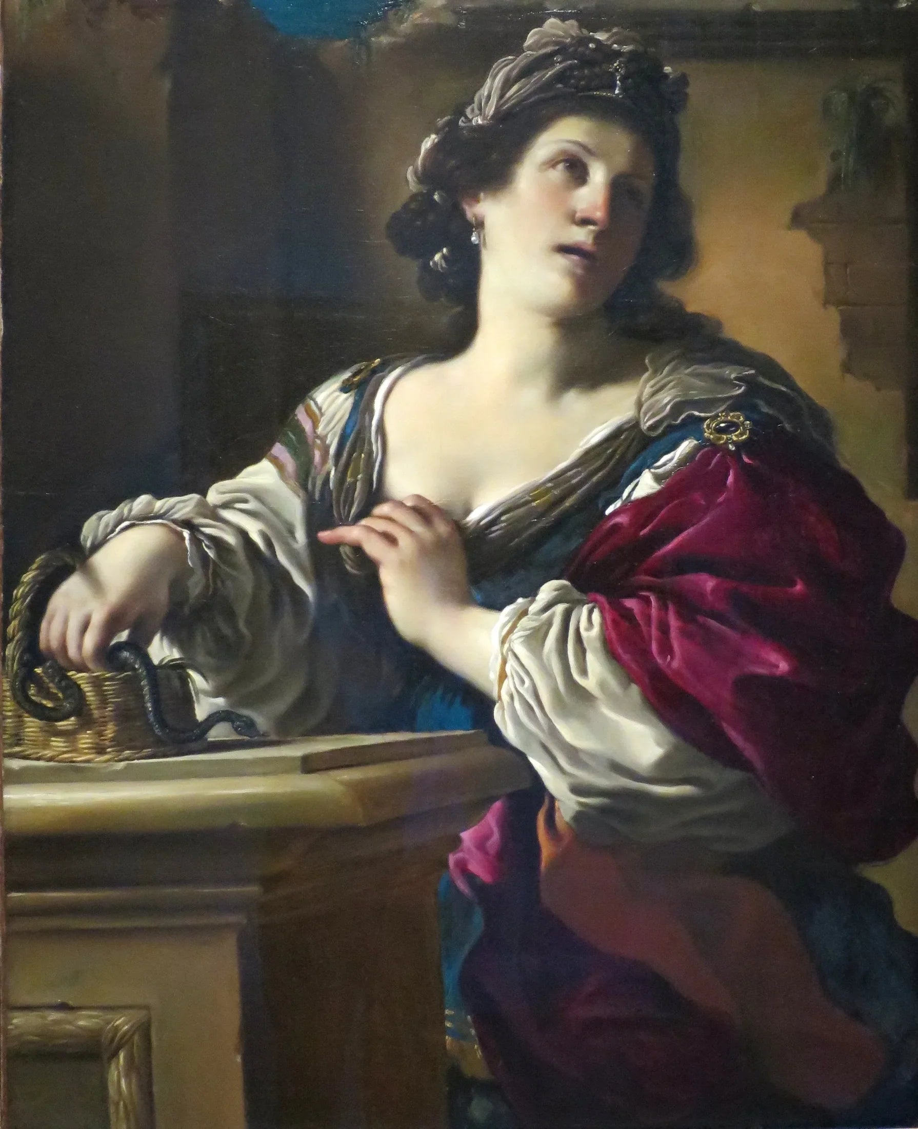 Le suicide de Cléopâtre - Guercino image 1 reproduction de peinture à l’huile