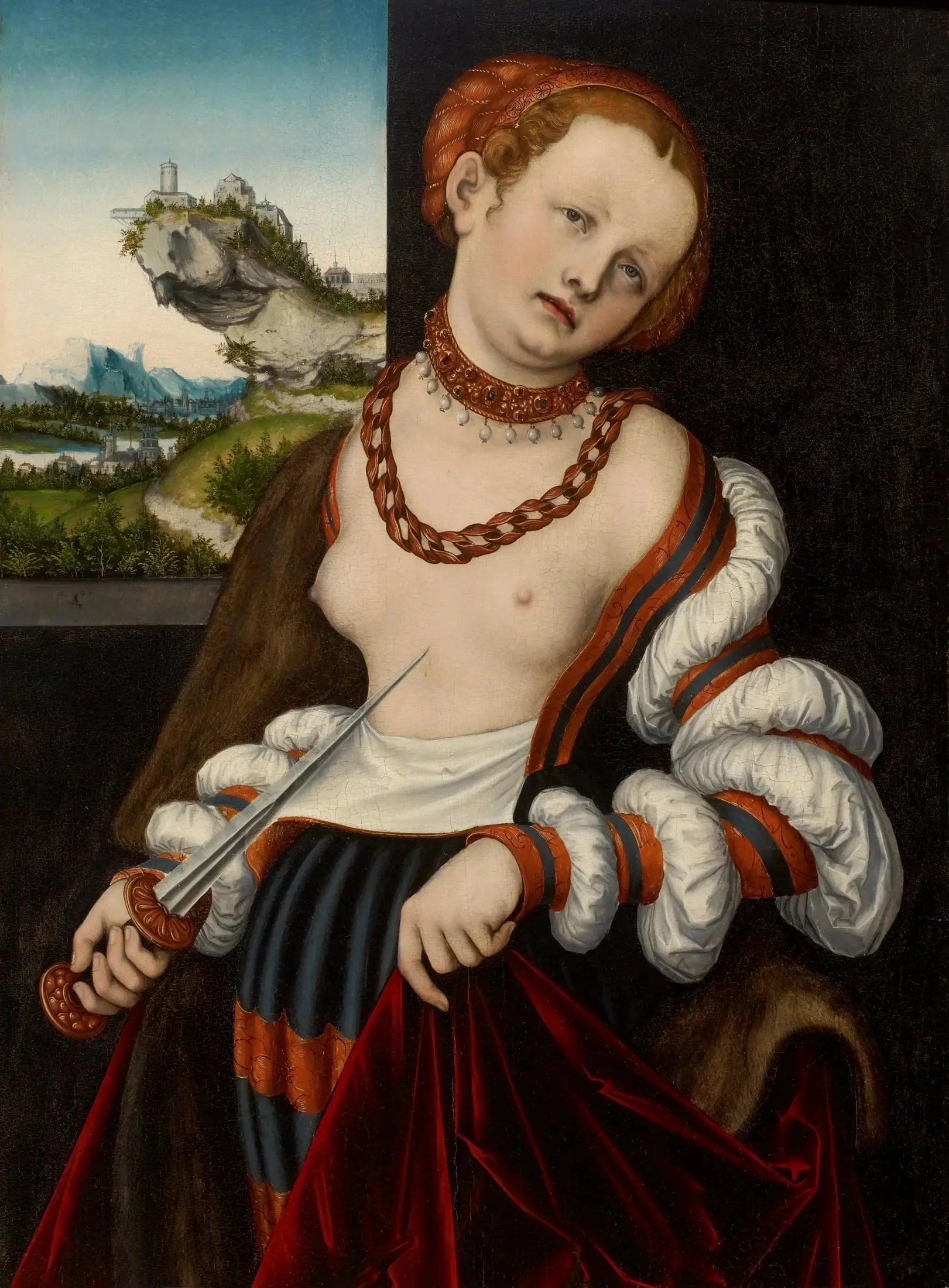 Le suicide de Lucrèce - Lucas Cranach the Elder image 1 reproduction artisanale de tableau