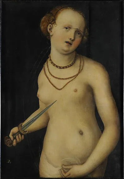 Le suicide de Lucrèce - Lucas Cranach the Elder image 1 tableau peint à l’huile sur toile