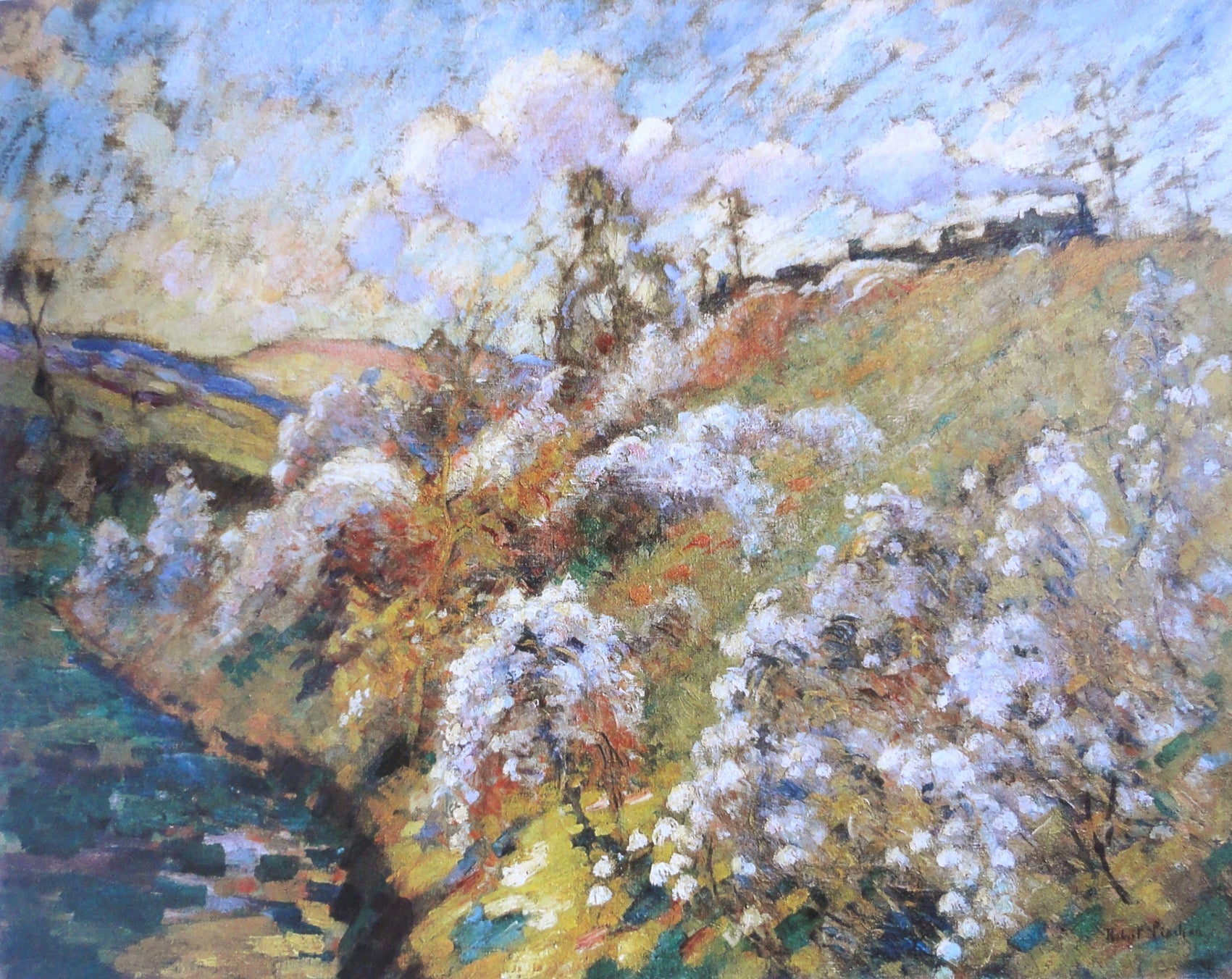 Le Talus de chemin de fer - Robert Antoine Pinchon image 1 copie de tableau peinte à la main