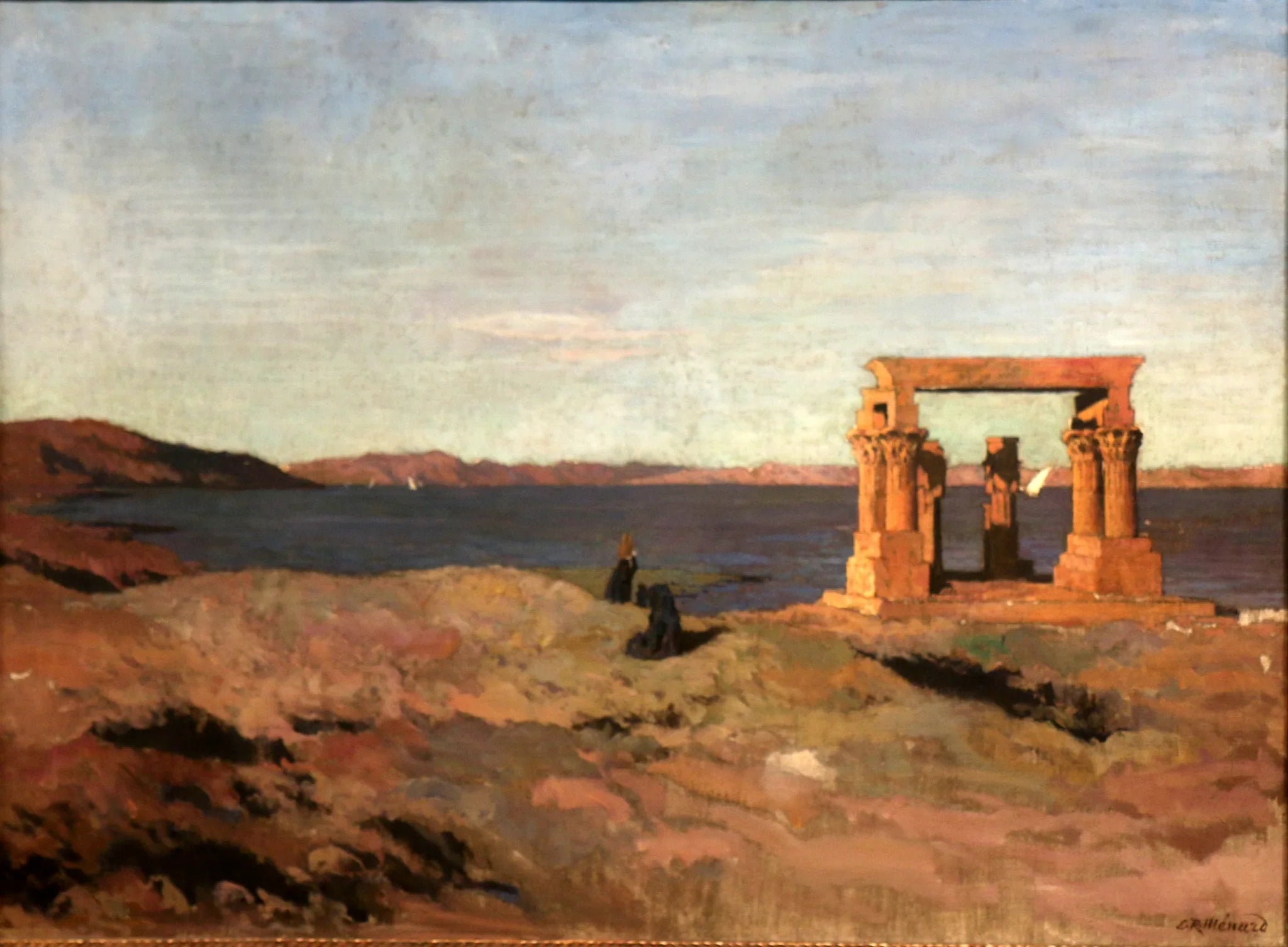 Le Temple de Kerdasa (Nubie) - René Ménard image 1 tableau peint à l’huile sur toile