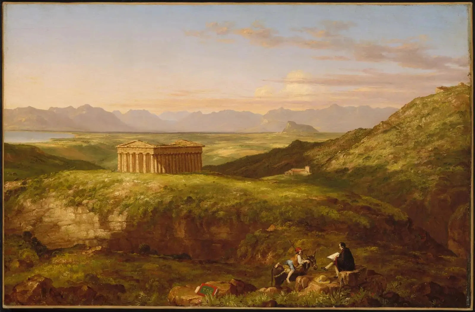 Le Temple de Ségeste avec l'artiste dessinant - Thomas Cole image 1 tableau peint à l’huile sur toile