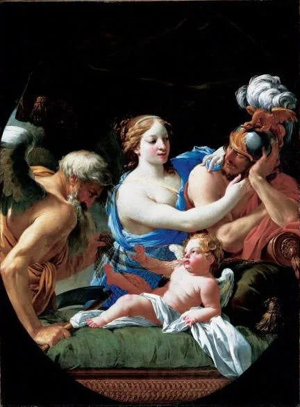 Le temps découvre l'amour de Vénus et Mars - Simon Vouet image 1 tableau peint à l’huile sur toile