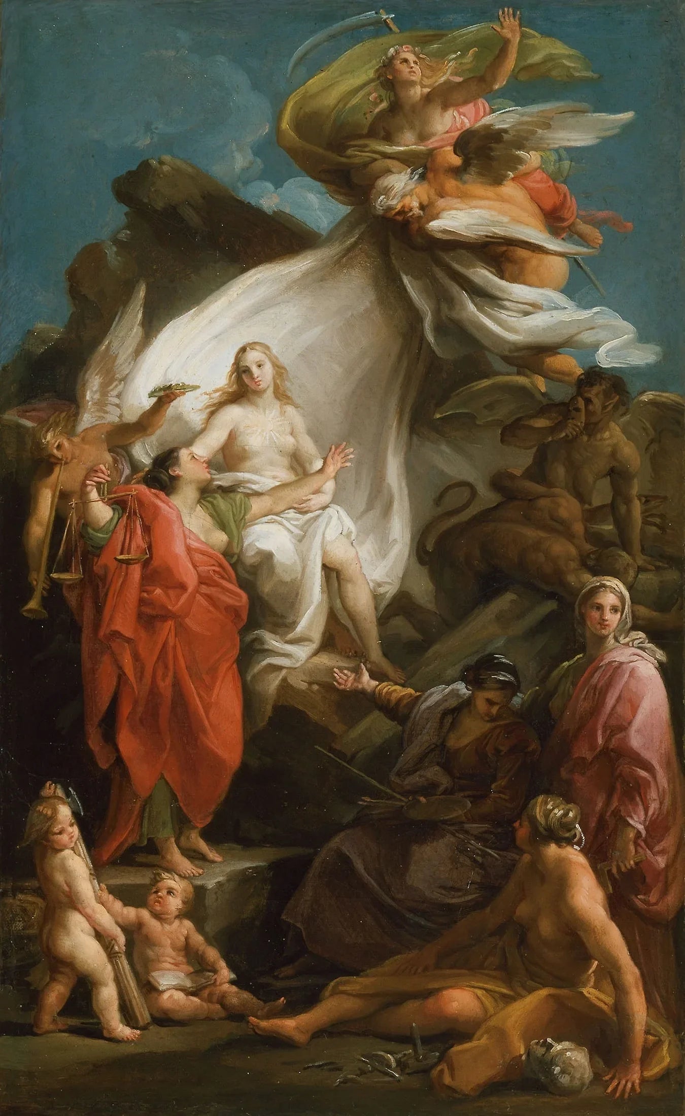 Le temps dévoile la vérité - Pompeo Batoni image 1 reproduction d’œuvre d’art à l’huile