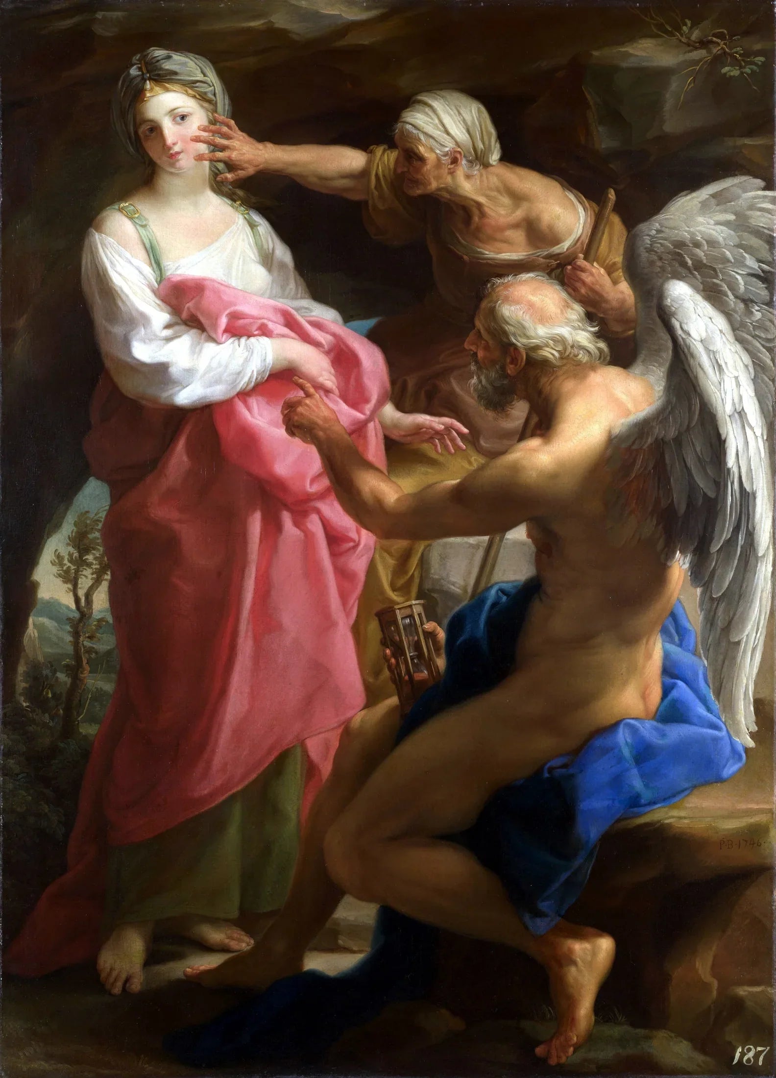 Le Temps ordonne à la Vieillesse de détruire la Beauté - Pompeo Batoni image 1 reproduction artisanale de tableau
