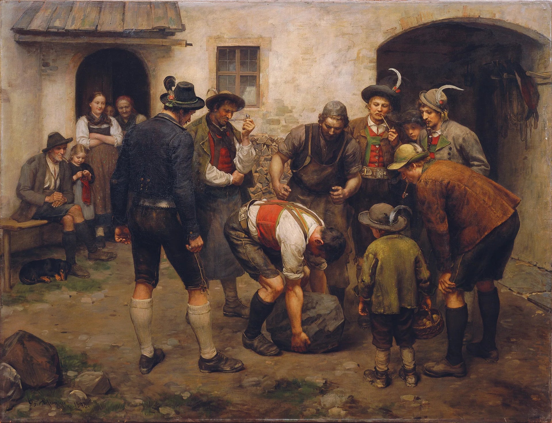 Le test de force - Franz Defregger image 1 reproduction de peinture à l’huile